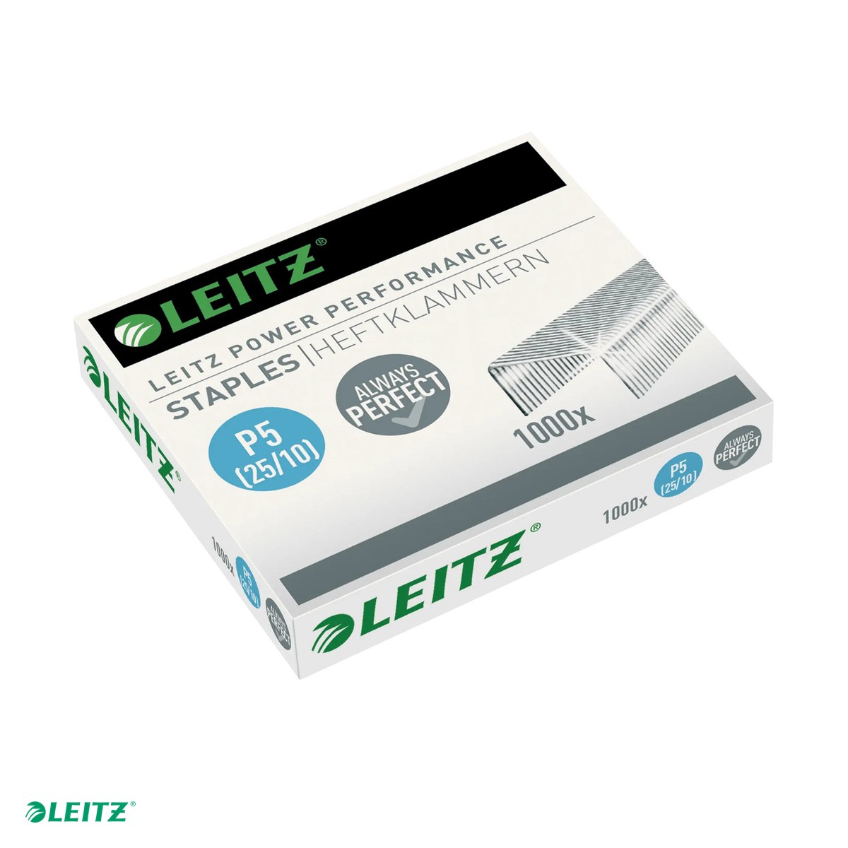 Capse pentru capsator - Cutie 1000 capse Leitz Power Performance, P5, 25/10, 2-60 coli