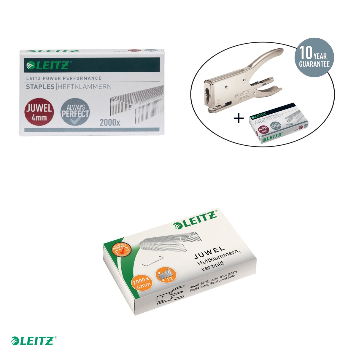 Cutie 2000 capse Leitz Juwel, 4 mm, 2-12 coli [3]