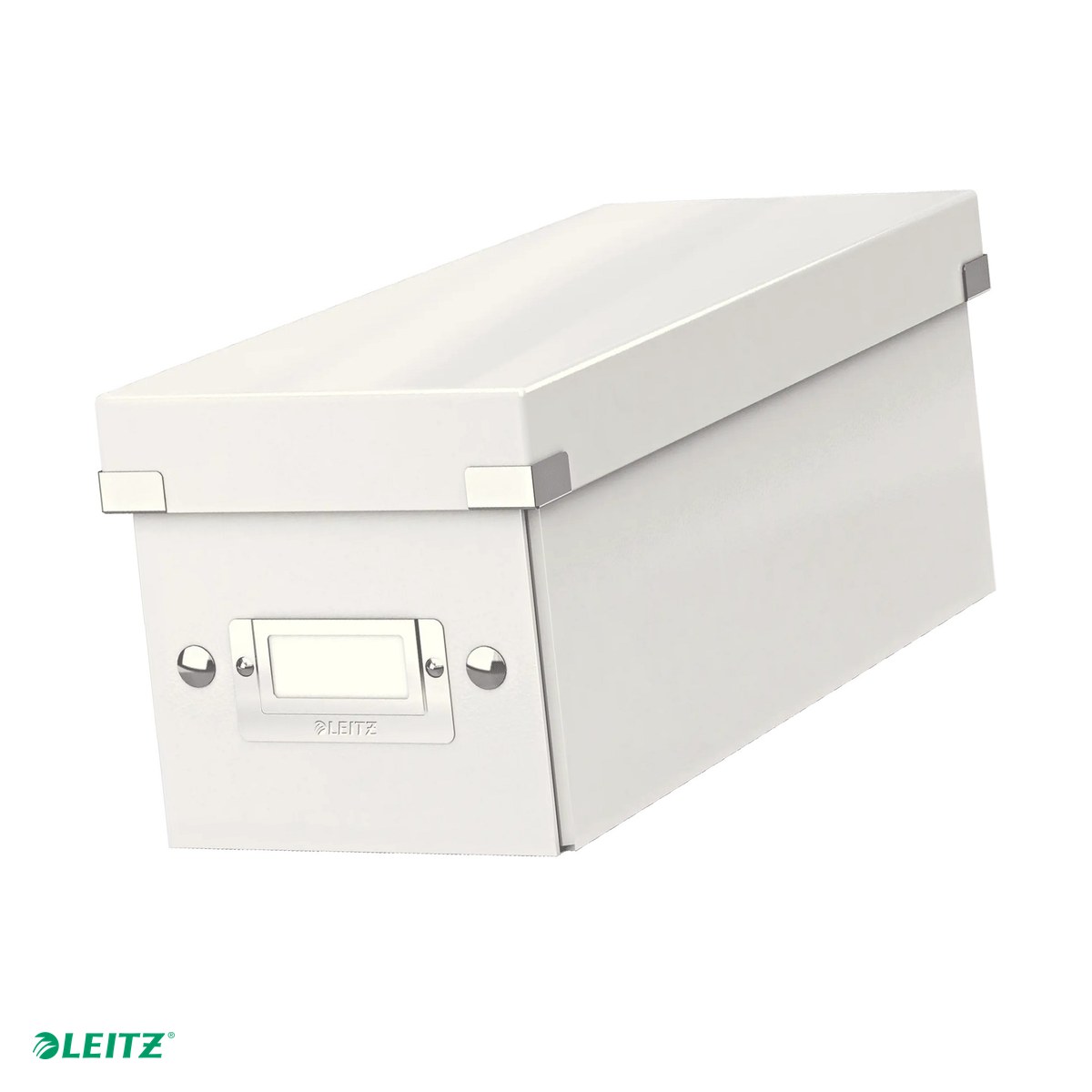 Cutii depozitare - Cutie depozitare Leitz WOW Click & Store, carton laminat, pliabila, cu capac, 14x13x35 cm, pentru arhivare, alb