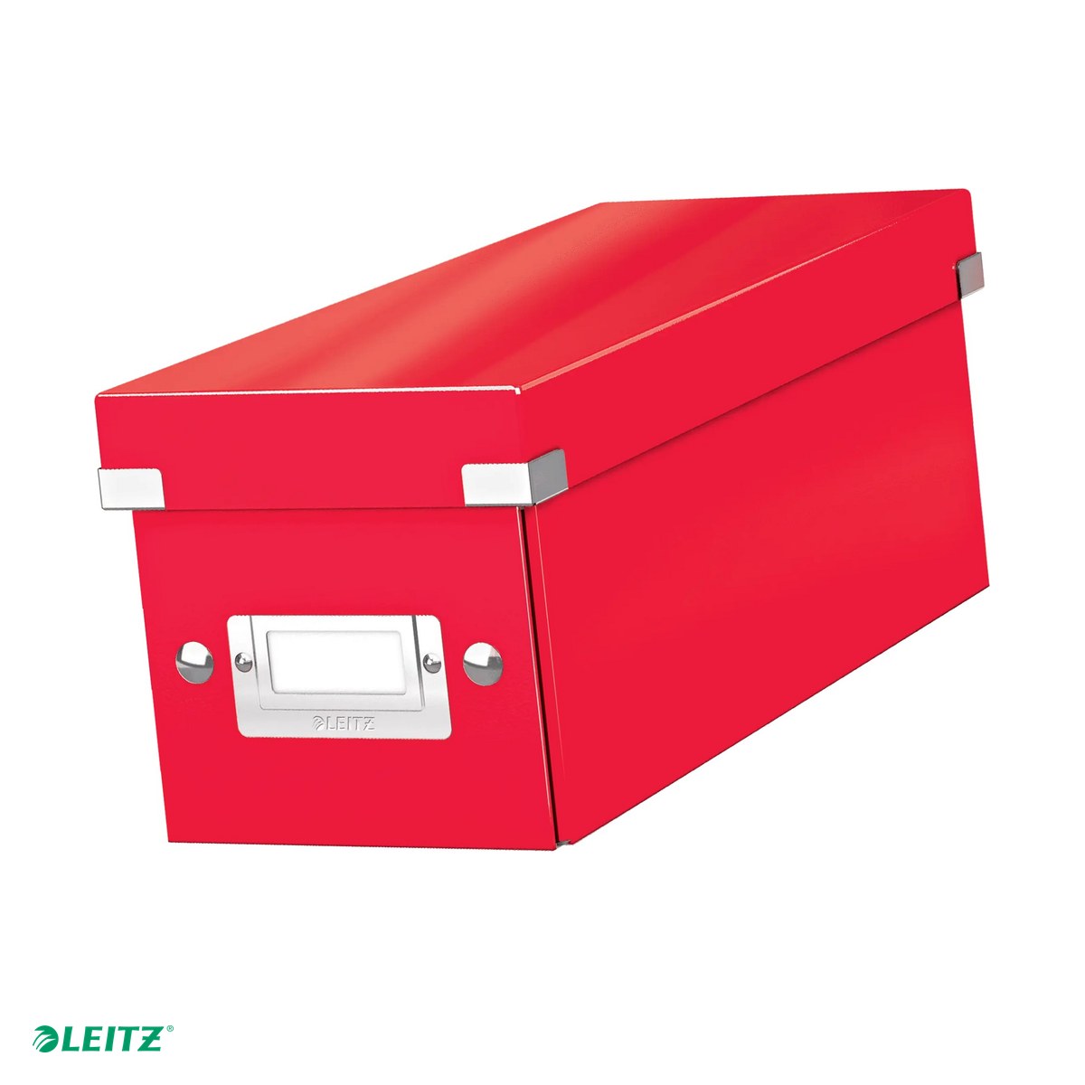 Cutii depozitare - Cutie depozitare Leitz WOW Click & Store, carton laminat, pliabila, cu capac, 14x13x35 cm, pentru arhivare, rosu