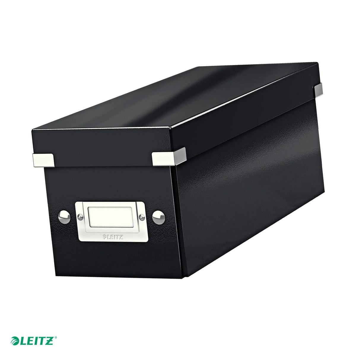 Cutii depozitare - Cutie depozitare Leitz WOW Click & Store, carton laminat, pliabila, cu capac, 14x13x35 cm, pentru arhivare, negru