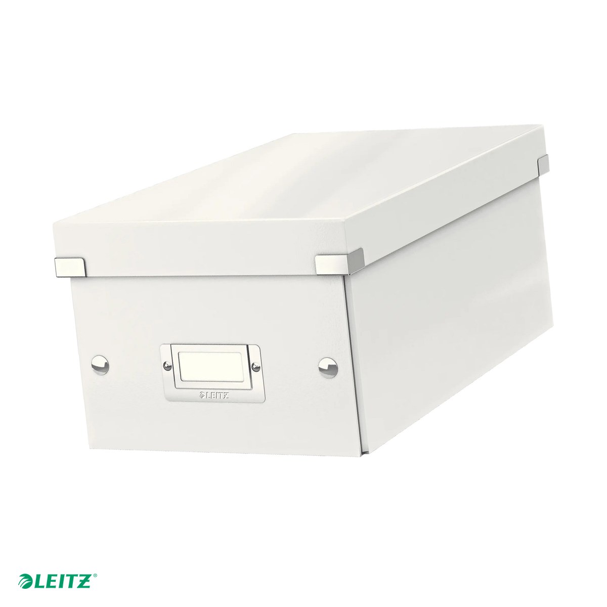 Cutii depozitare - Cutie depozitare Leitz WOW Click & Store, carton laminat, pliabila, cu capac, 20x14x35 cm, pentru arhivare, alb