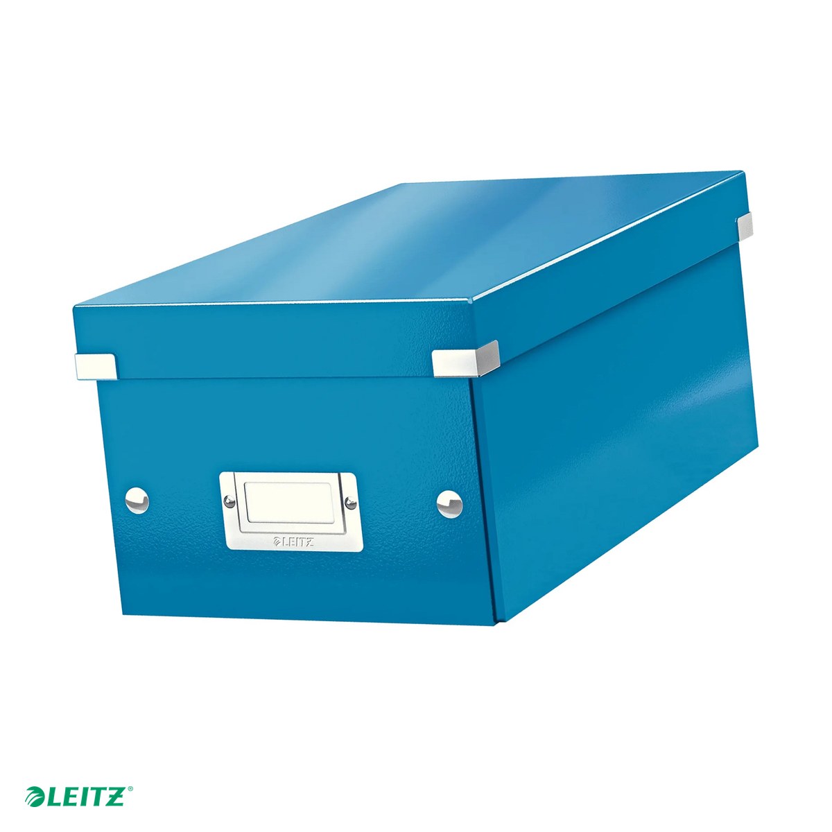 Cutii depozitare - Cutie depozitare Leitz WOW Click & Store, carton laminat, pliabila, cu capac, 20x14x35 cm, pentru arhivare, albastru