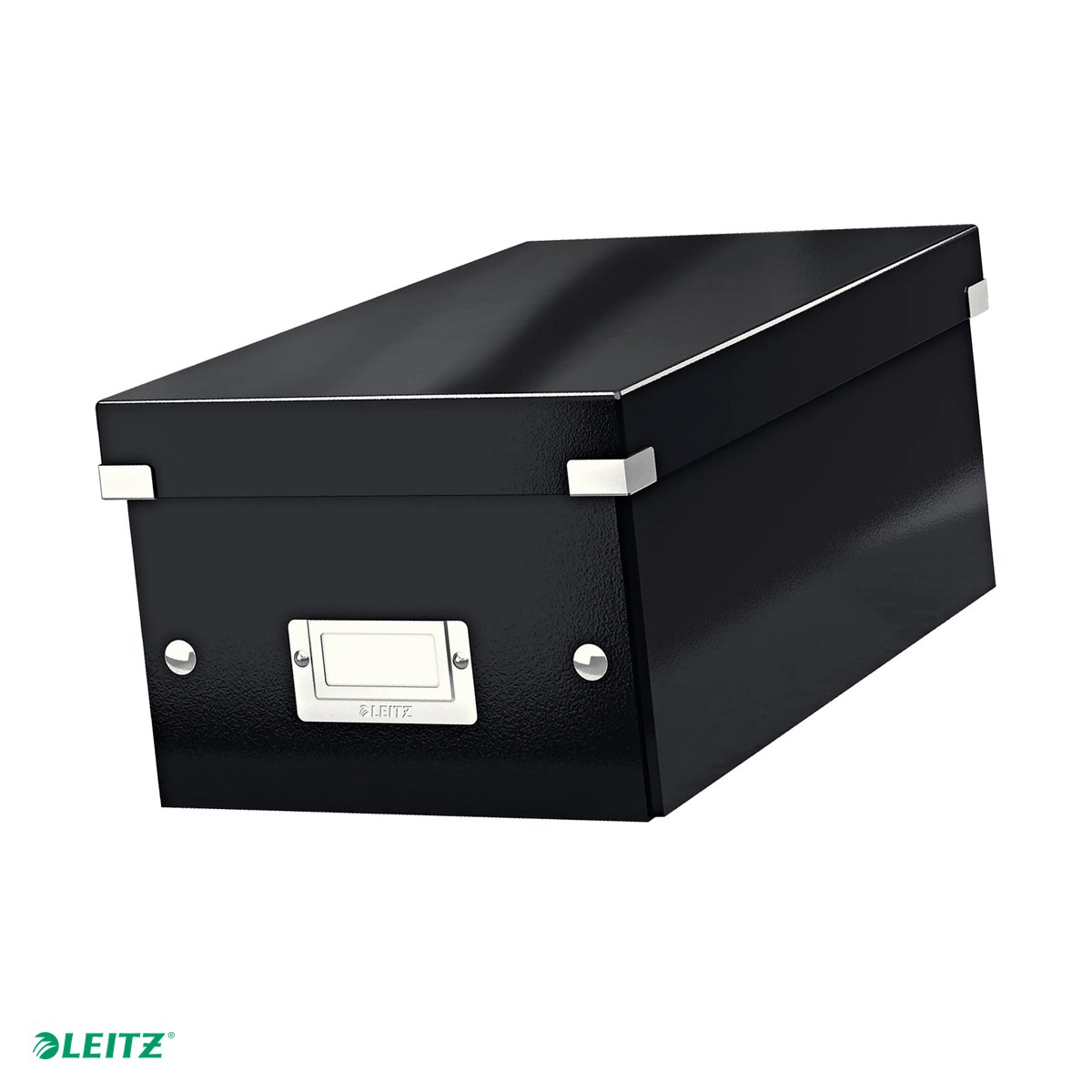 Cutii depozitare - Cutie depozitare Leitz WOW Click & Store, carton laminat, pliabila, cu capac, 20x14x35 cm, pentru arhivare, negru