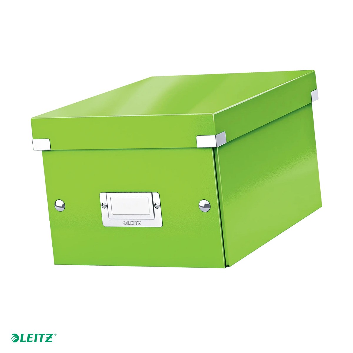 Cutii depozitare - Cutie depozitare Leitz WOW Click & Store, carton laminat, pliabila, cu capac, 22x16x28 cm, pentru transport, verde