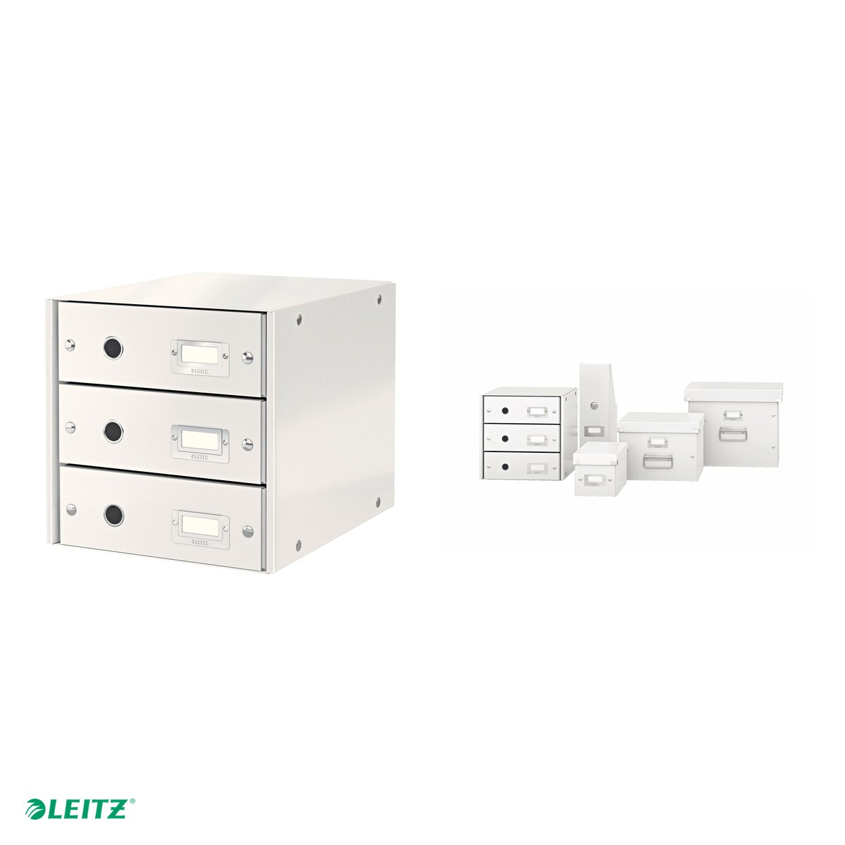 Suport cu sertare Leitz Click & Store WOW (3 sertare), alb [3]