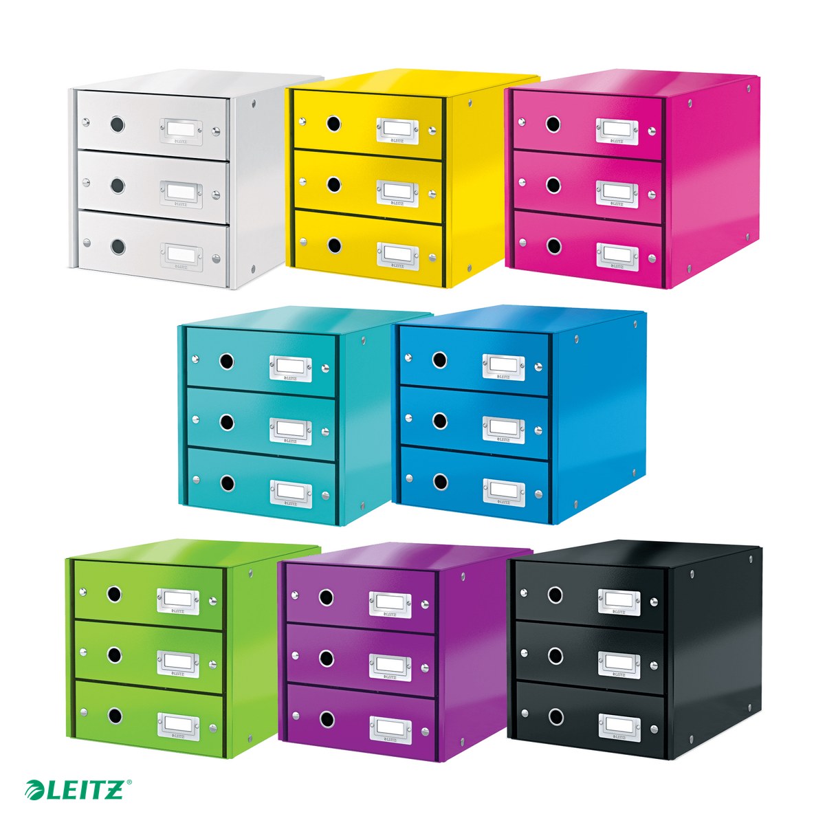 Suport cu sertare Leitz Click & Store WOW (3 sertare), verde [4]