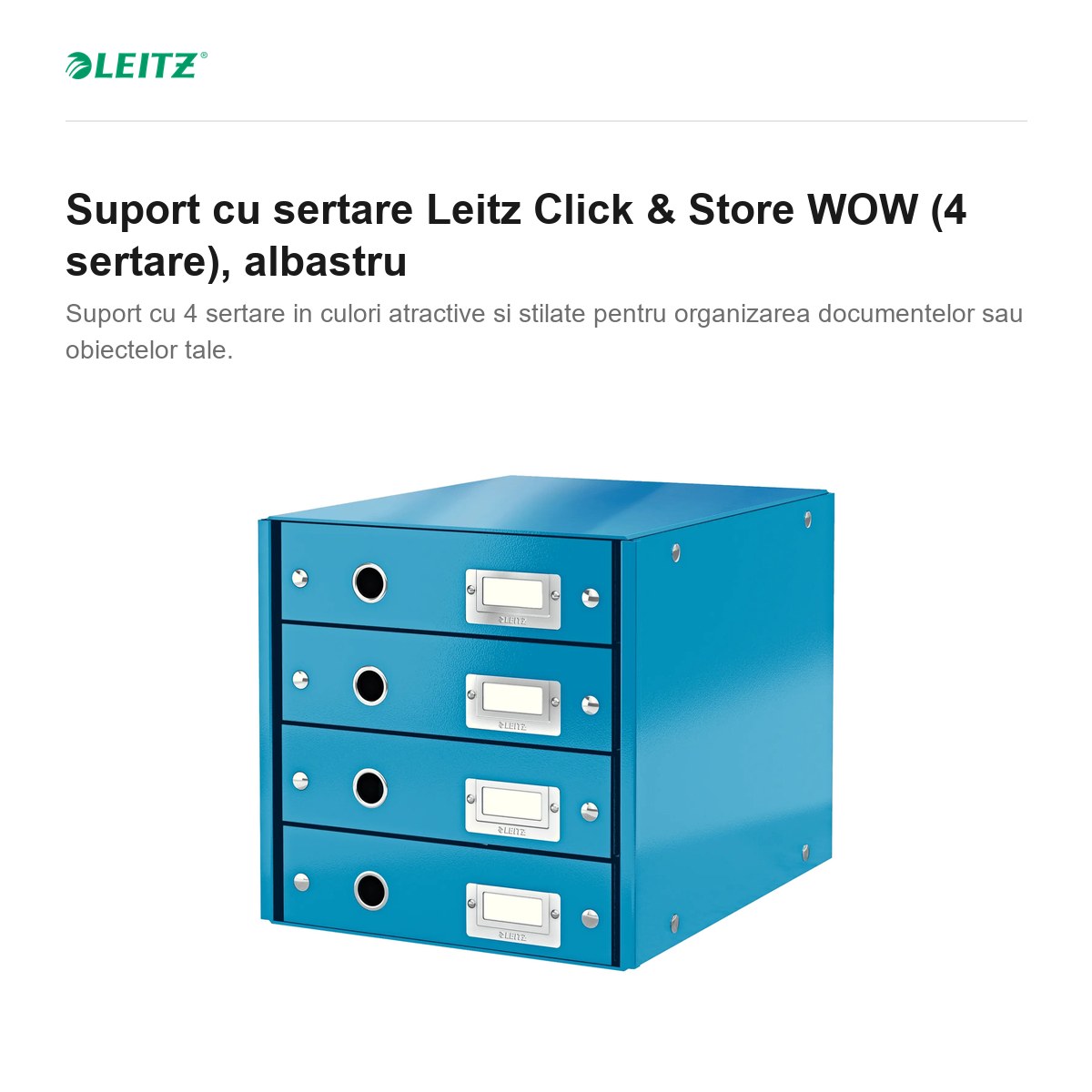 Suport cu sertare Leitz Click & Store WOW (4 sertare), albastru [1]