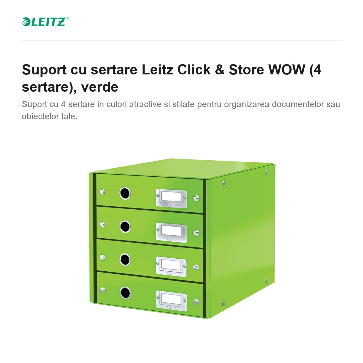Suport cu sertare Leitz Click & Store WOW (4 sertare), verde [1]