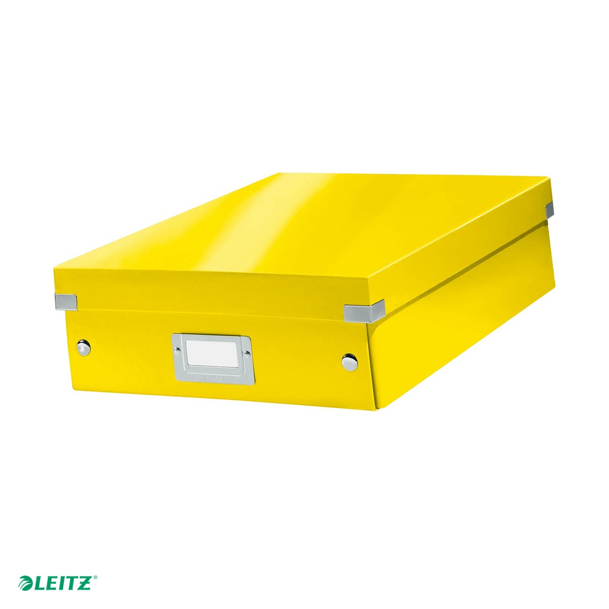 Cutii depozitare - Cutie depozitare Leitz WOW Click & Store Organizer, carton laminat, cu capac, 28x10x37 cm, galben