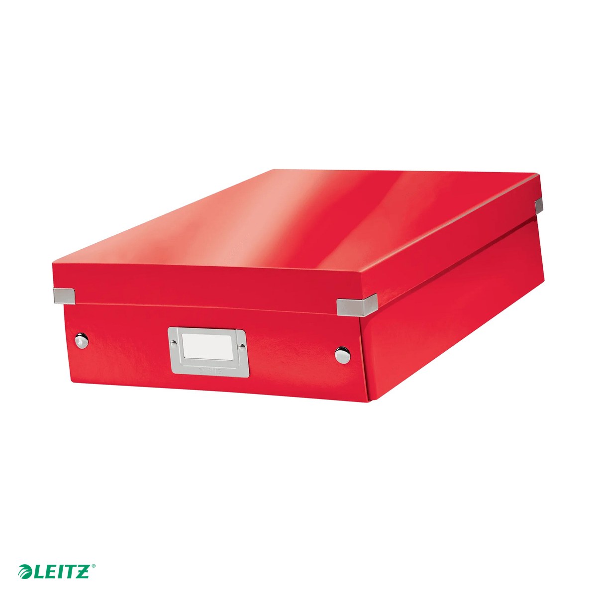 Cutii depozitare - Cutie depozitare Leitz WOW Click & Store Organizer, carton laminat, cu capac, 28x10x37 cm, rosu