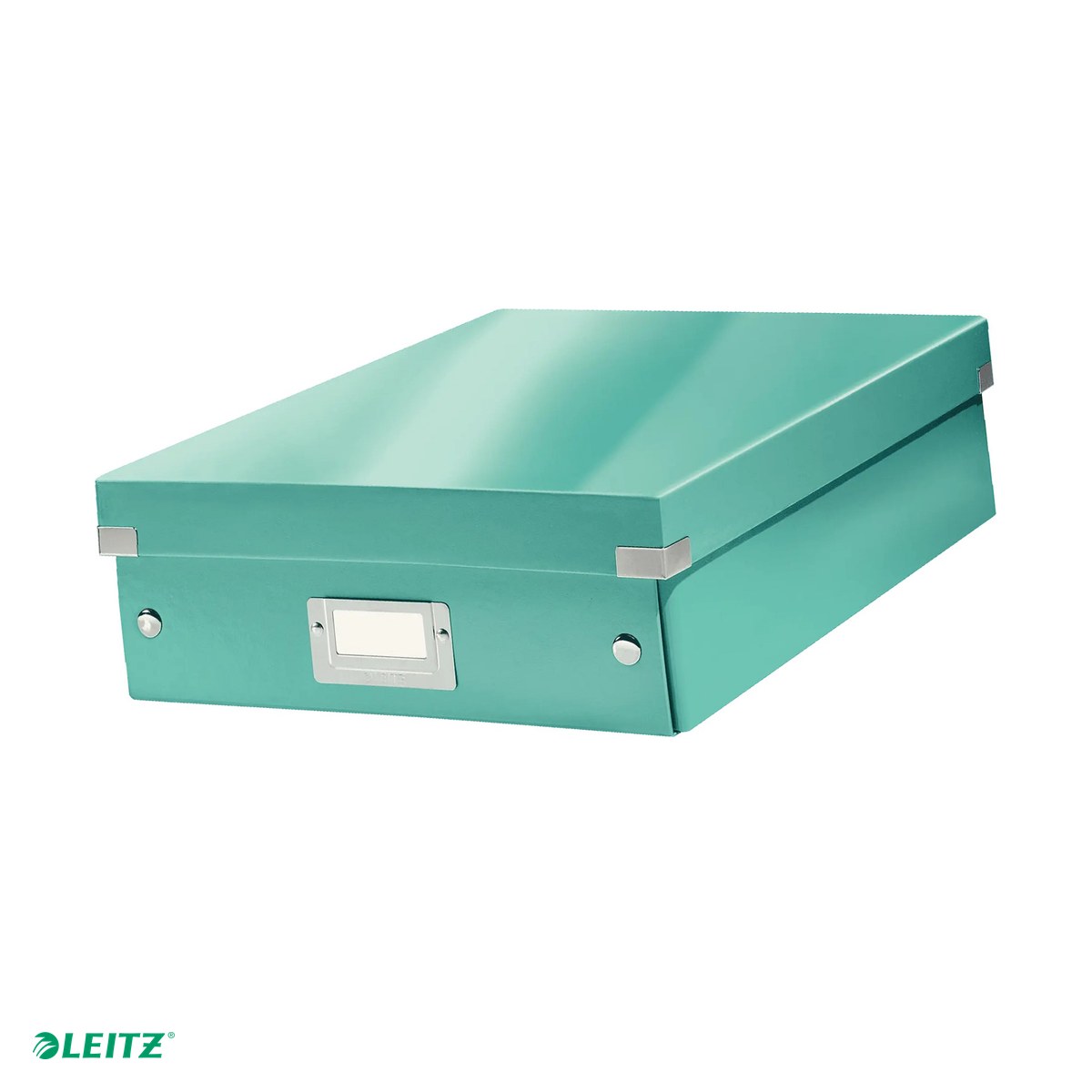 Cutii depozitare - Cutie depozitare Leitz WOW Click & Store Organizer, carton laminat, cu capac, 28x10x37 cm, turcoaz