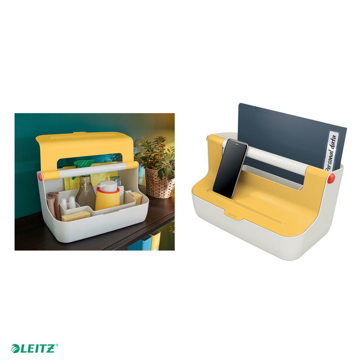 Cutie portabila cu organizator Leitz Cosy, PS, pentru transport, galben Chihlimbar [6]