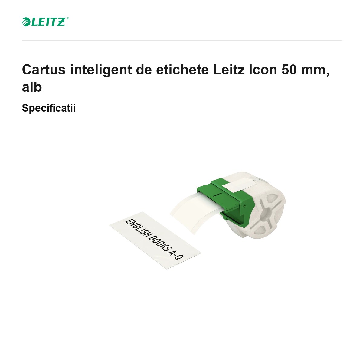 Cartus inteligent de etichete Leitz Icon 50 mm, alb [2]