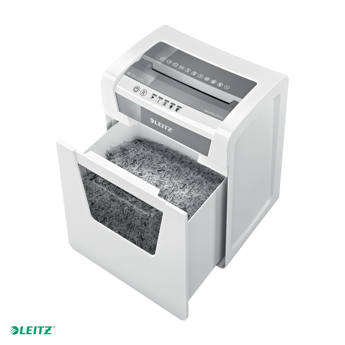 Distrugator documente manual Leitz IQ Office, P4, cross-cut (confeti), taiere 15 coli, cos 23l, alb [4]