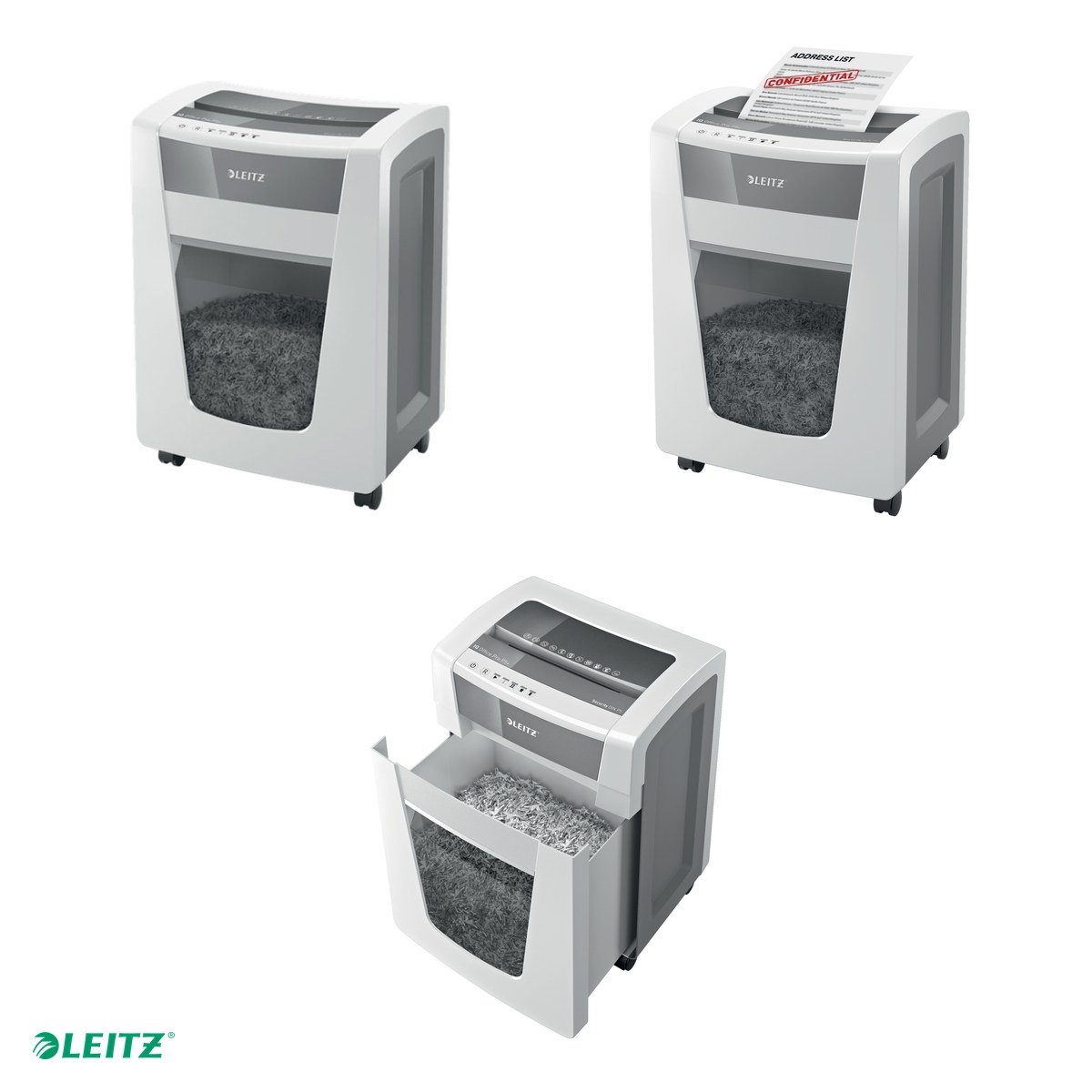 Distrugator documente manual Leitz IQ Office Pro, P5+, micro-cut (particule), taiere 7 coli, cos 30l, alb [3]