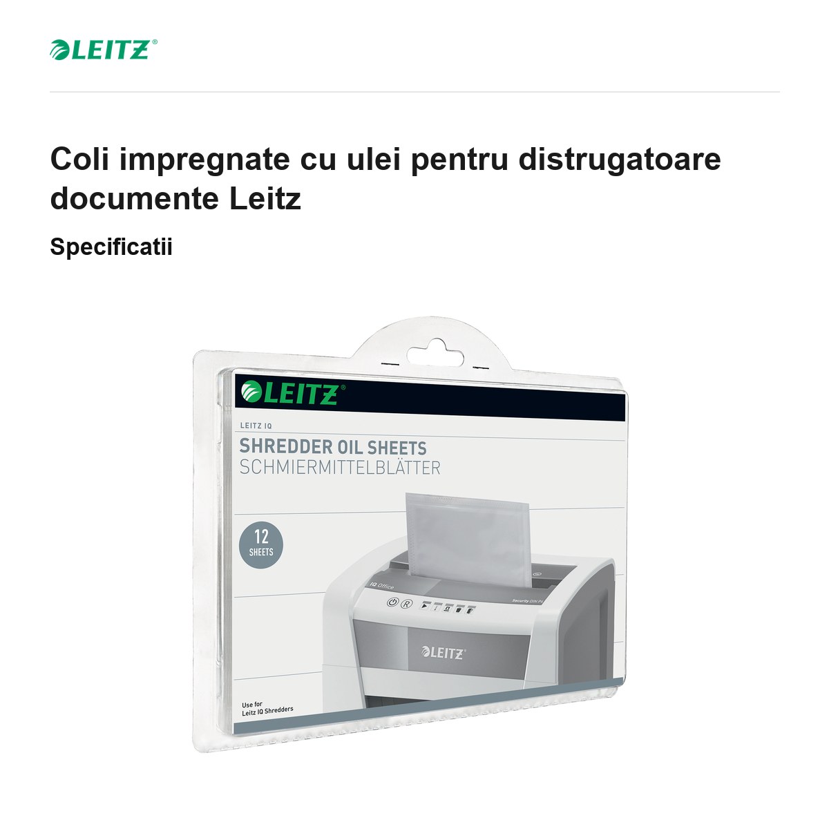 Set 12 coli impregnate cu ulei pentru distrugatoare documente Leitz [2]