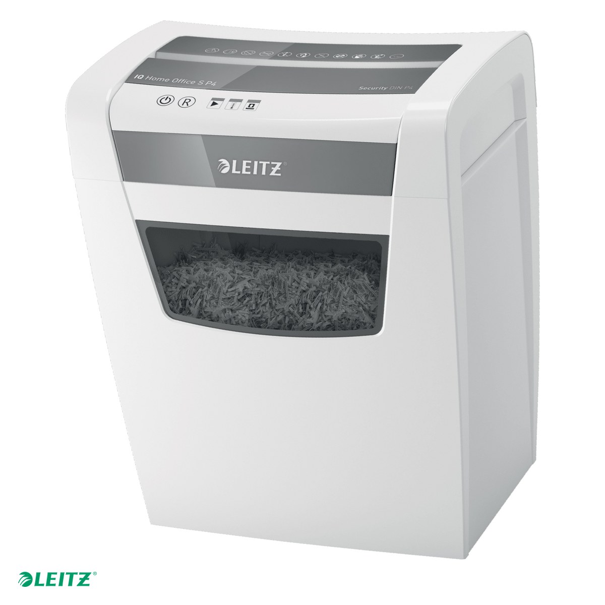 Distrugator documente manual Leitz IQ Home Office, P4, micro-cut (particule), taiere 8 coli, cos 15l, alb [0]