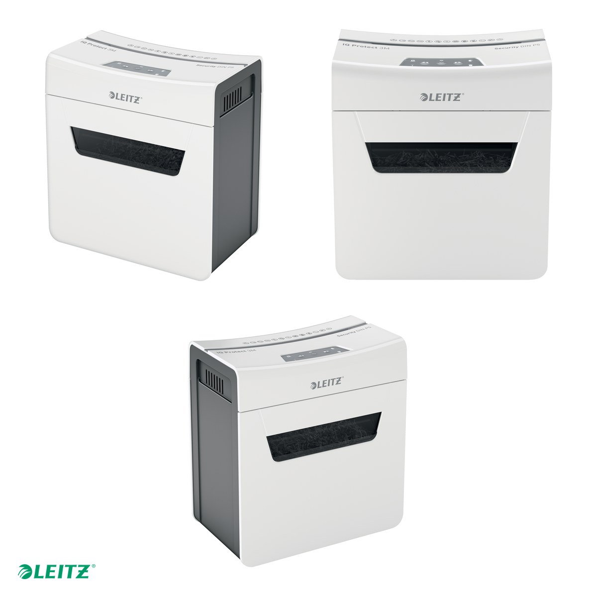 Distrugator documente manual Leitz IQ Protect 3M, P5, micro-cut (particule), taiere 3 coli, cos 10l, alb [3]