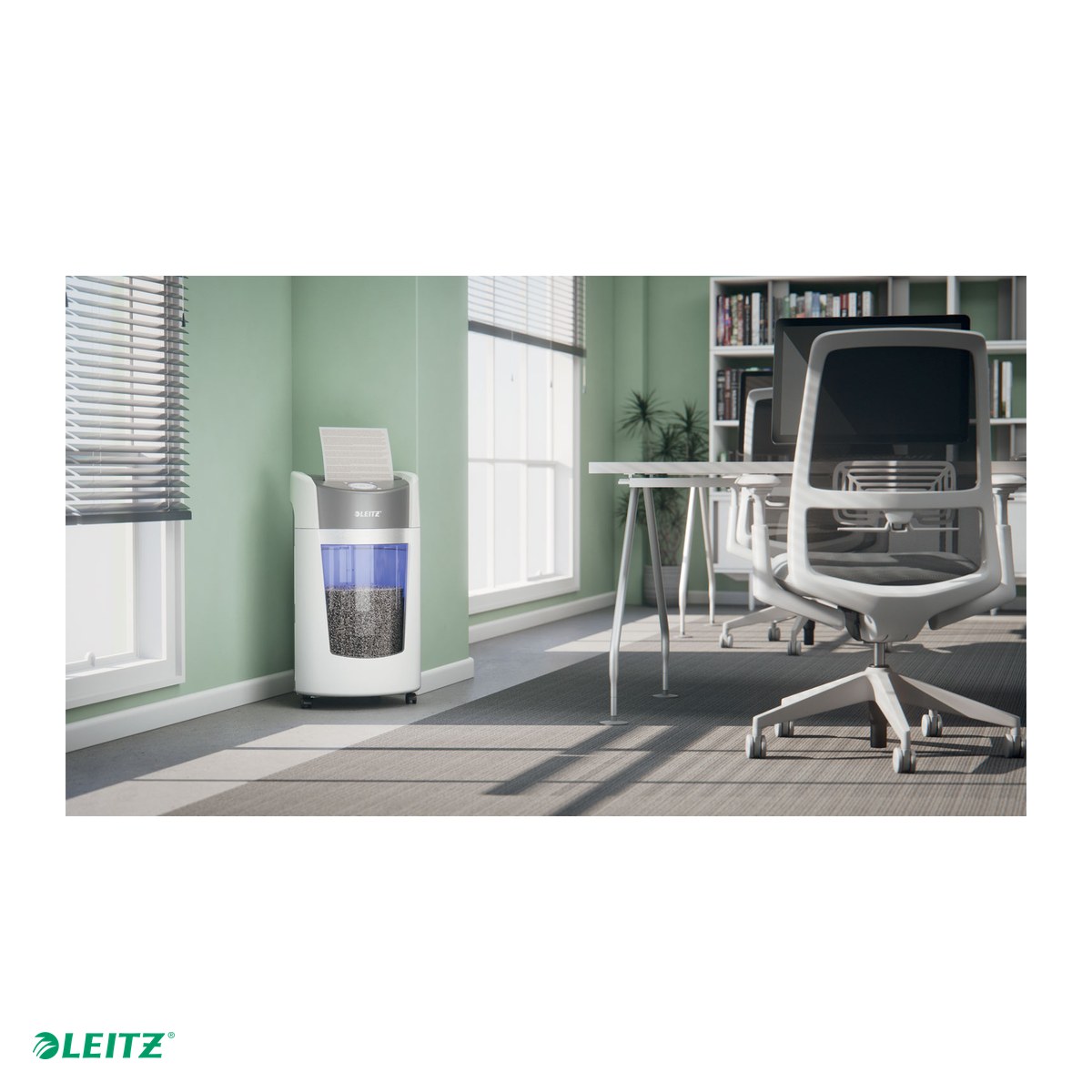 Distrugator Leitz IQ OptiMax Small Office 350 Micro Cut, P5 22L - Alb [4]