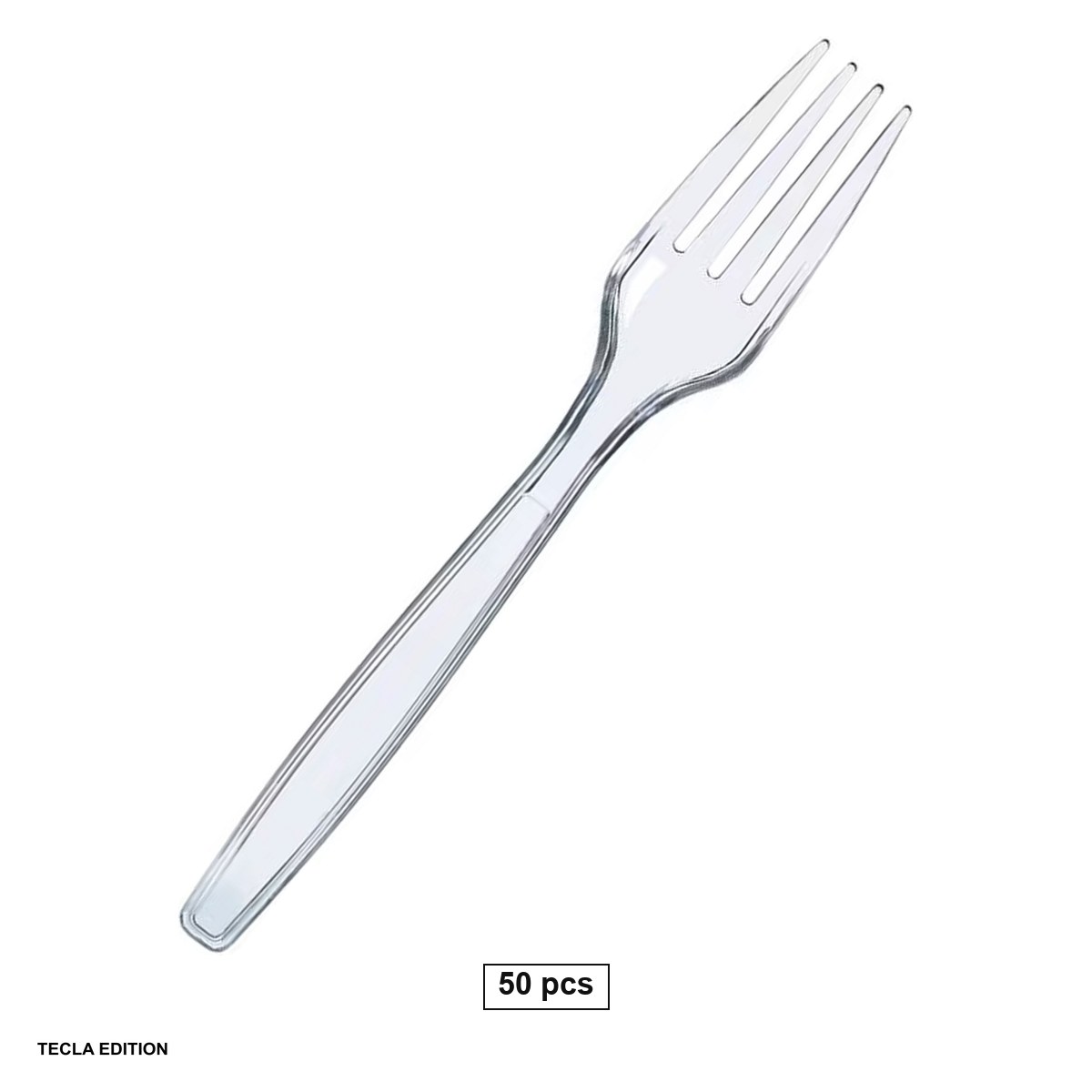 Vesela unica folosinta - Set 50 furculite reutilizabile din plastic rezistent, design ergonomic, usoare si practice