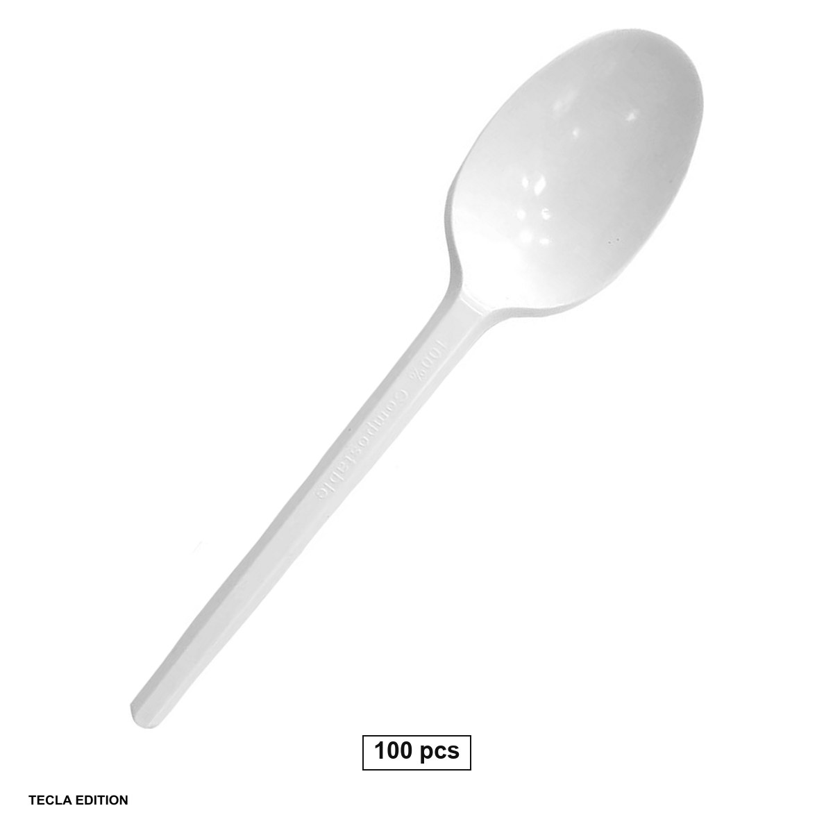 Vesela unica folosinta - Set 100 linguri mari din plastic rezistent si usor, de unica folosinta, design ergonomic
