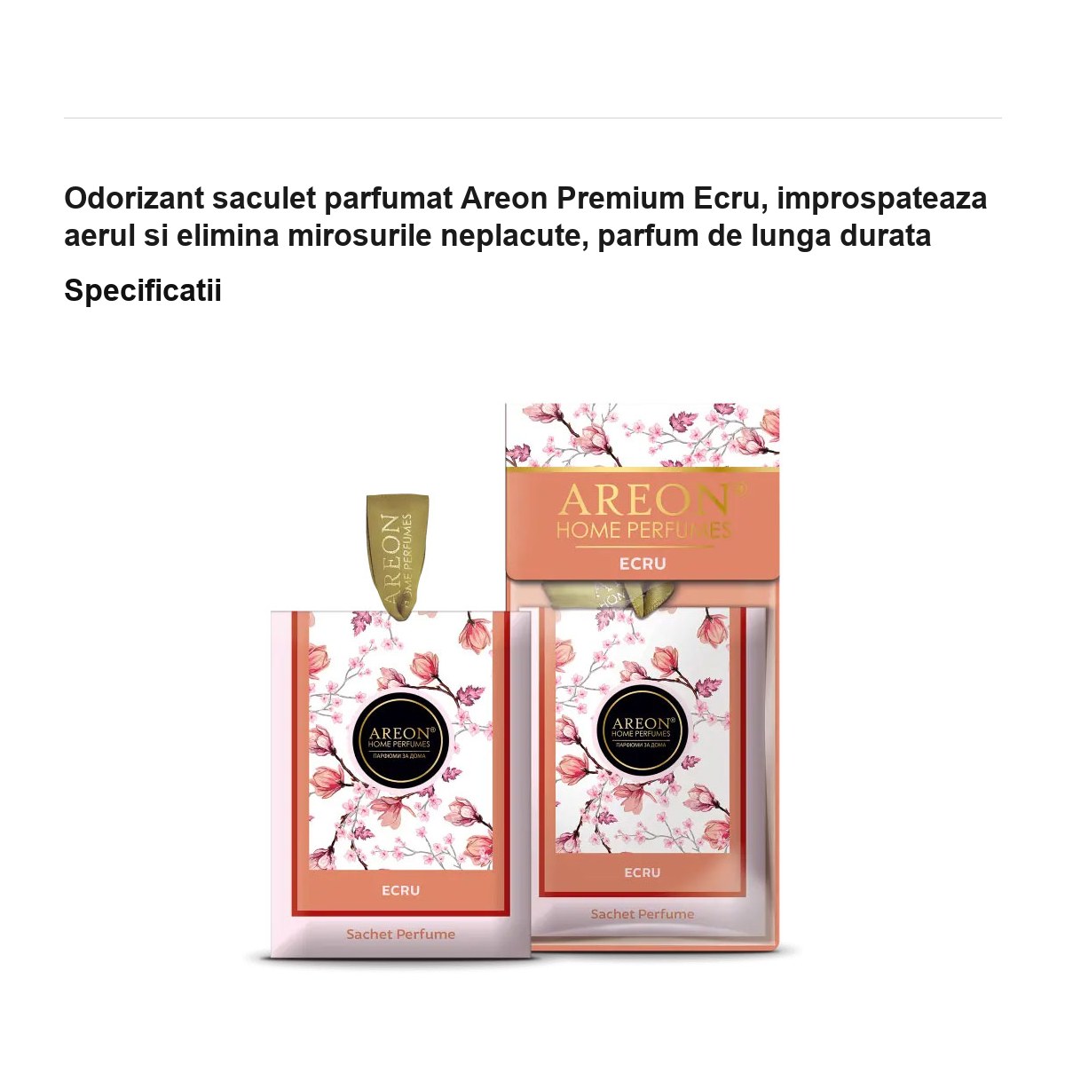 Odorizant saculet parfumat Areon Premium Ecru, improspateaza aerul si elimina mirosurile neplacute, parfum de lunga durata [2]