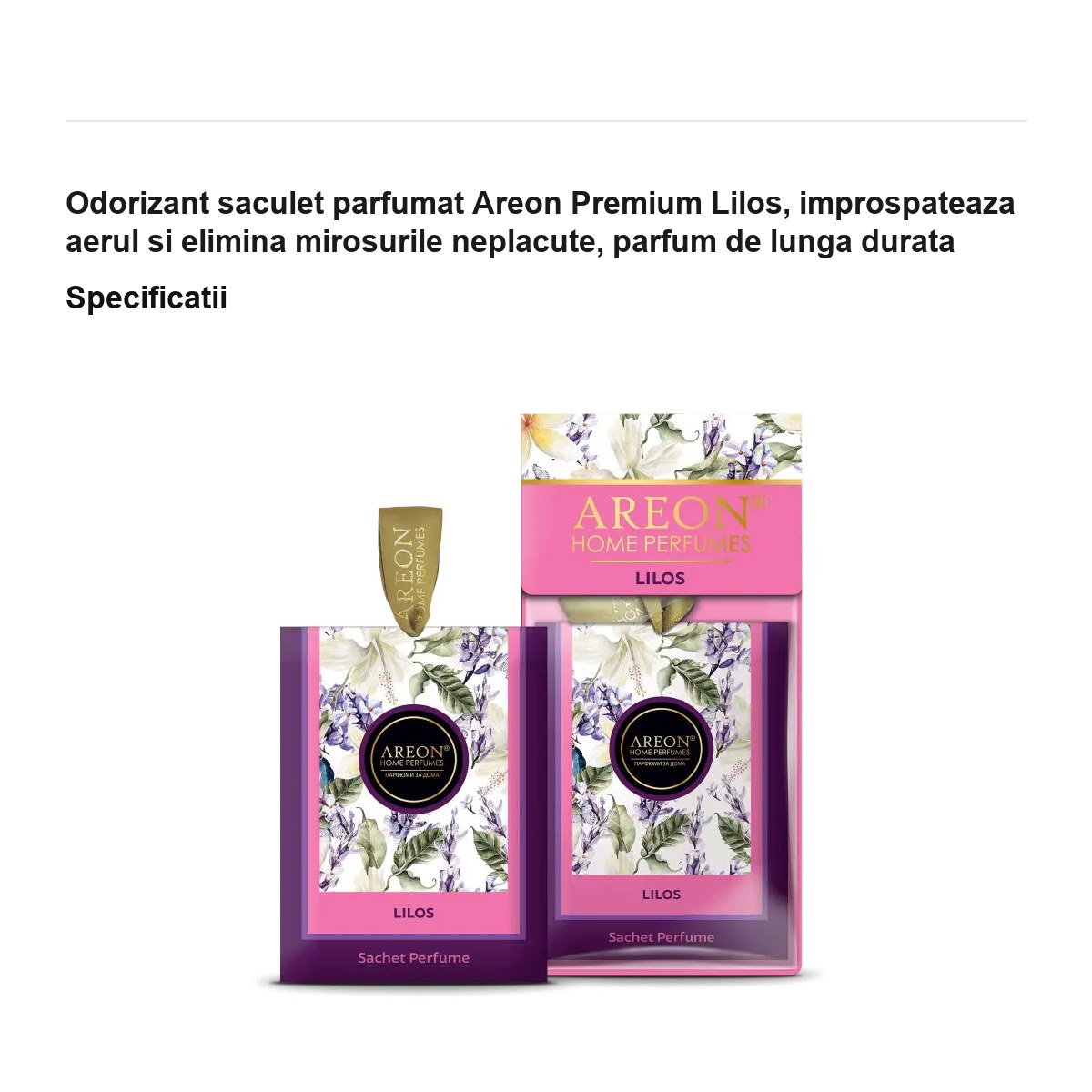 Odorizant saculet parfumat Areon Premium Lilos, improspateaza aerul si elimina mirosurile neplacute, parfum de lunga durata [2]