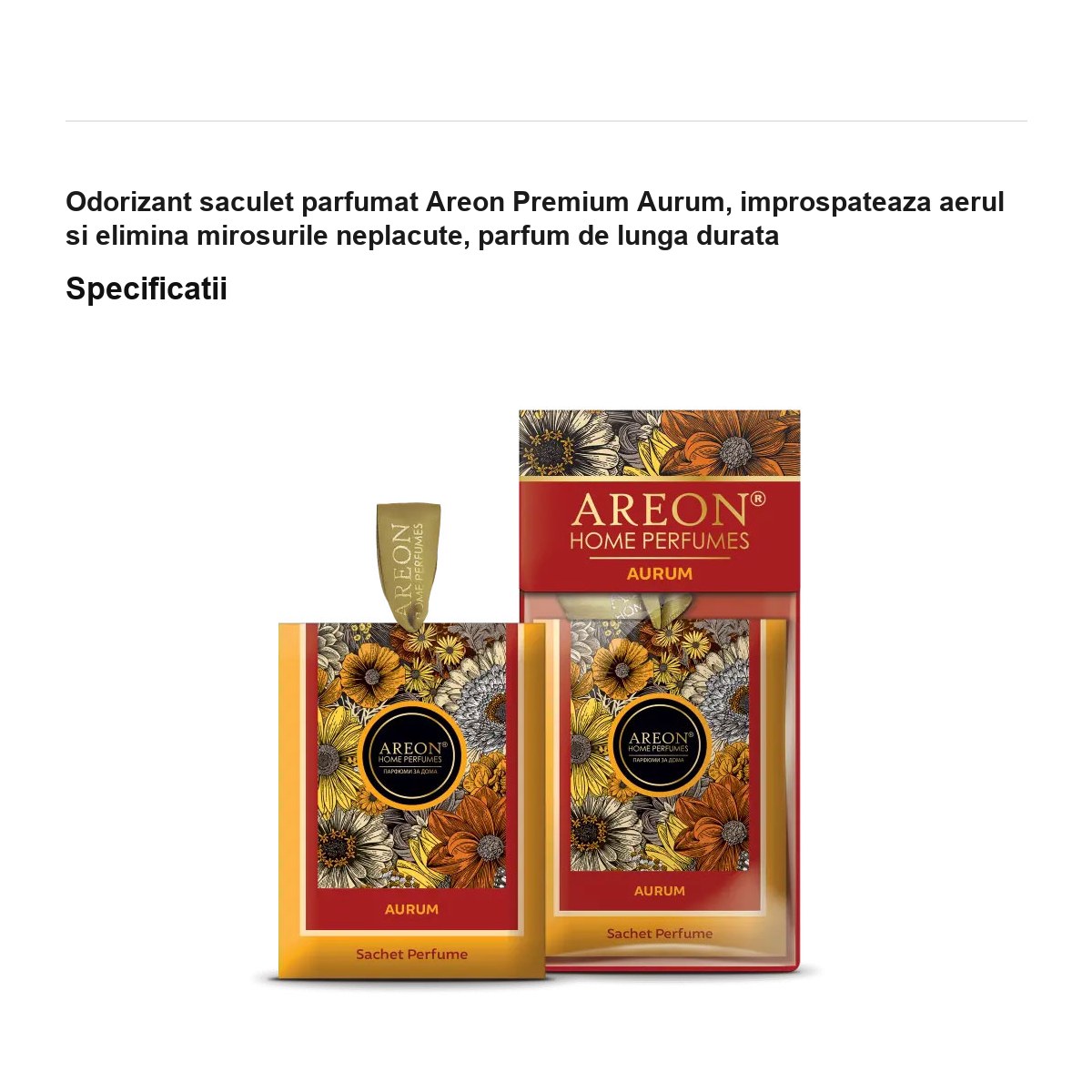 Odorizant saculet parfumat Areon Premium Aurum, improspateaza aerul si elimina mirosurile neplacute, parfum de lunga durata [2]