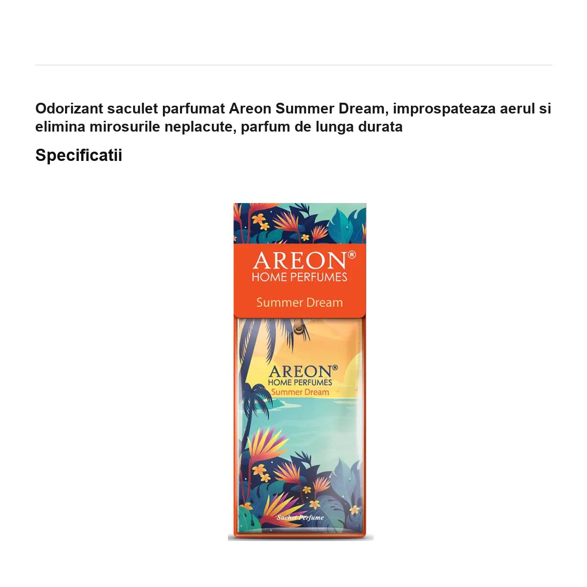 Odorizant saculet parfumat Areon Summer Dream, improspateaza aerul si elimina mirosurile neplacute, parfum de lunga durata [2]