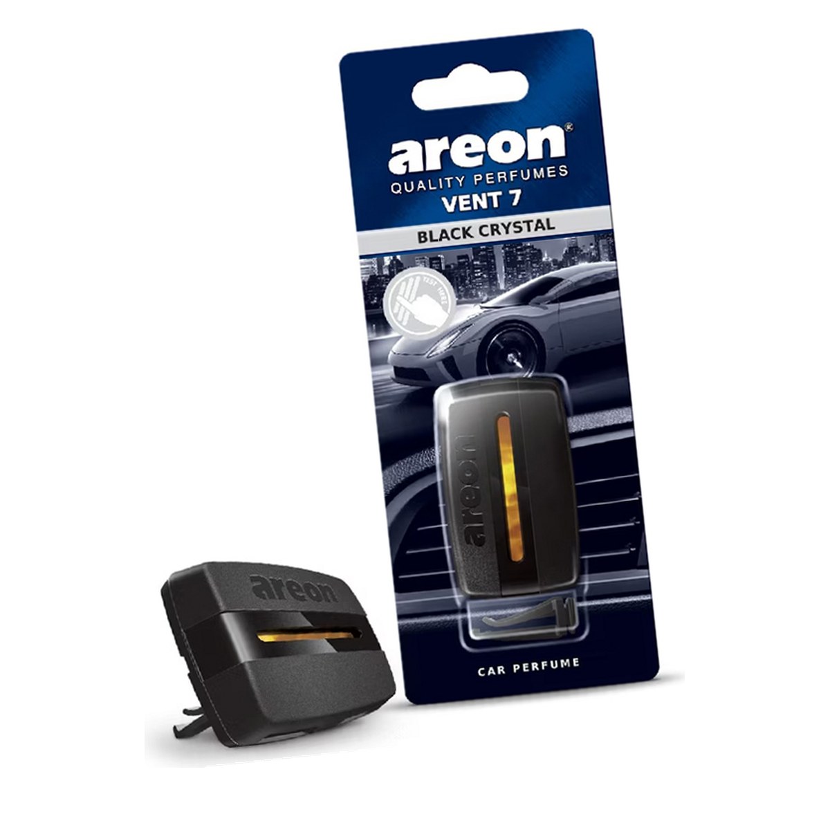Odorizante auto - Odorizant auto Areon Black Crystal pentru grila de ventilatie, parfum fresh lemnos cu note proaspete, se elibereaza cu fluxul de aer