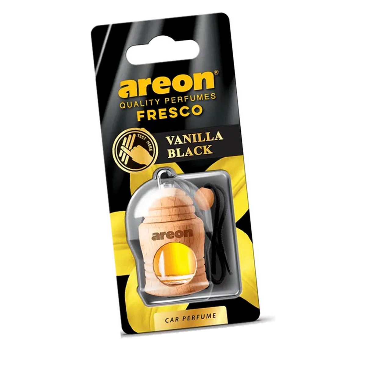 Odorizante auto - Odorizant auto Areon Fresco Vanilla Black, lichid, 4 ml, improspateaza aerul si elimina mirosurile neplacute, design compact