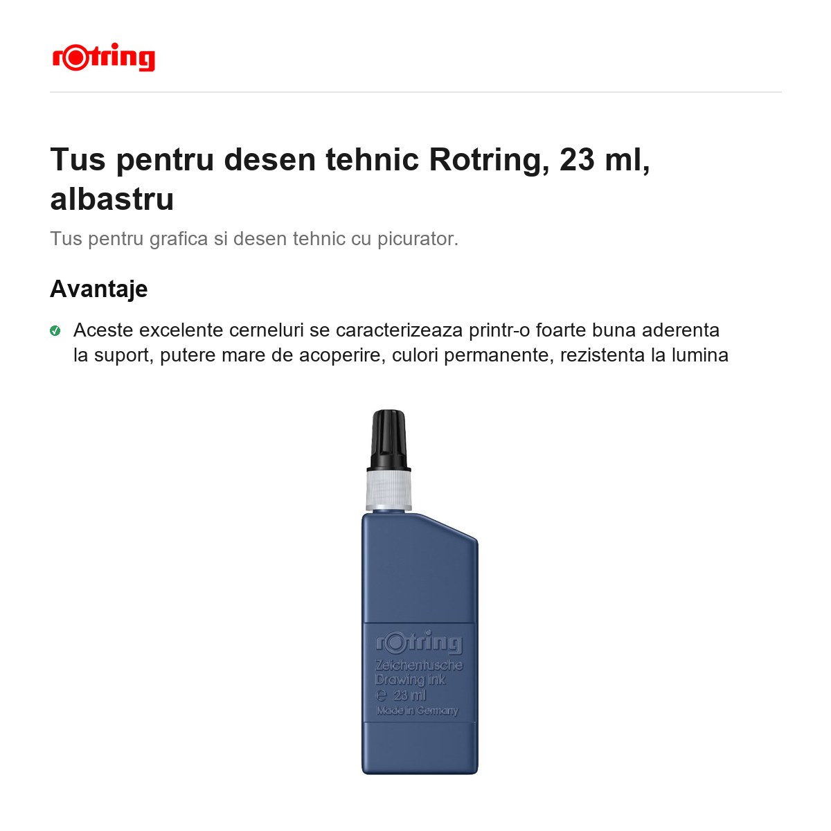 Tus pentru desen tehnic Rotring, 23 ml, albastru [1]