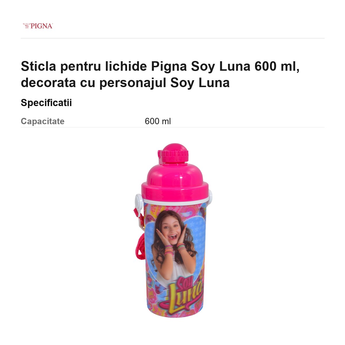 Sticla pentru lichide Pigna Soy Luna 600 ml, decorata cu personajul Soy Luna [2]