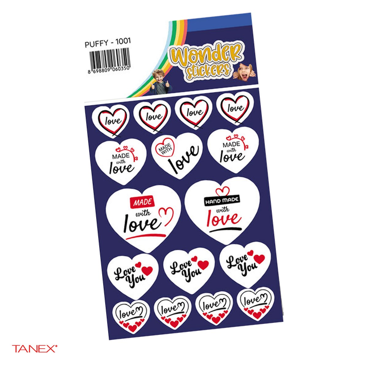 Stickere - Sticker puffy TANEX Love Series 1001