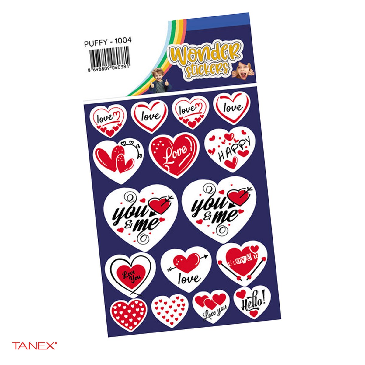 Stickere - Sticker puffy TANEX Love Series 1004
