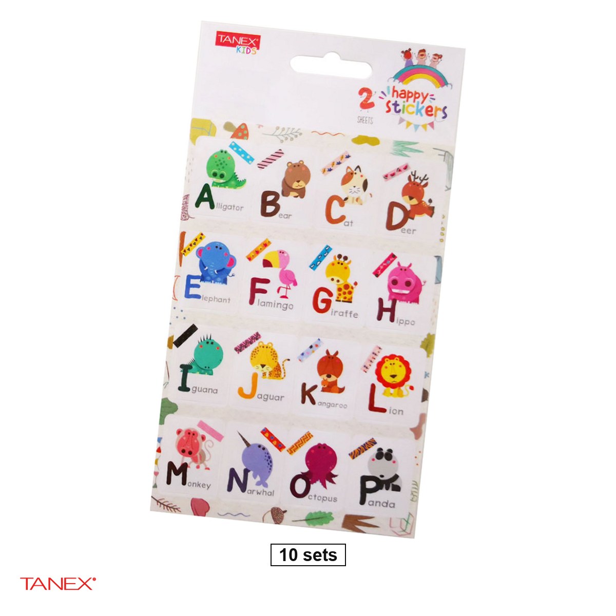 Stickere - Set 10 pachete stickere TANEX Litere mari 2, cate 2 coli cu 16 stickere, MTC-107