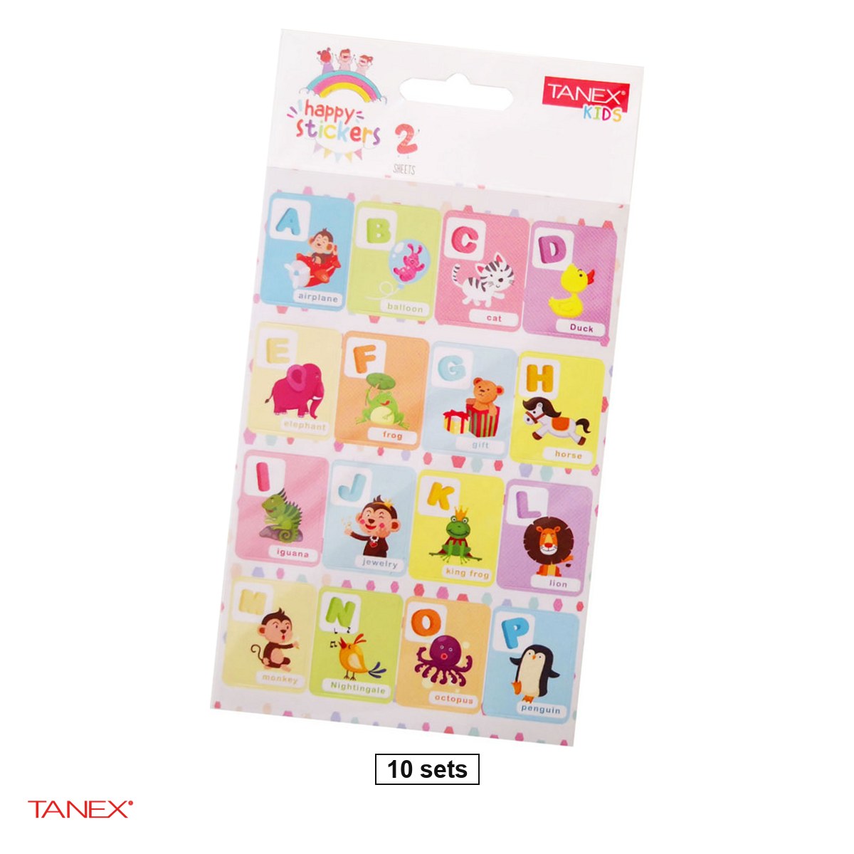 Stickere - Set 10 pachete stickere TANEX Litere, cate 2 coli cu 16 stickere