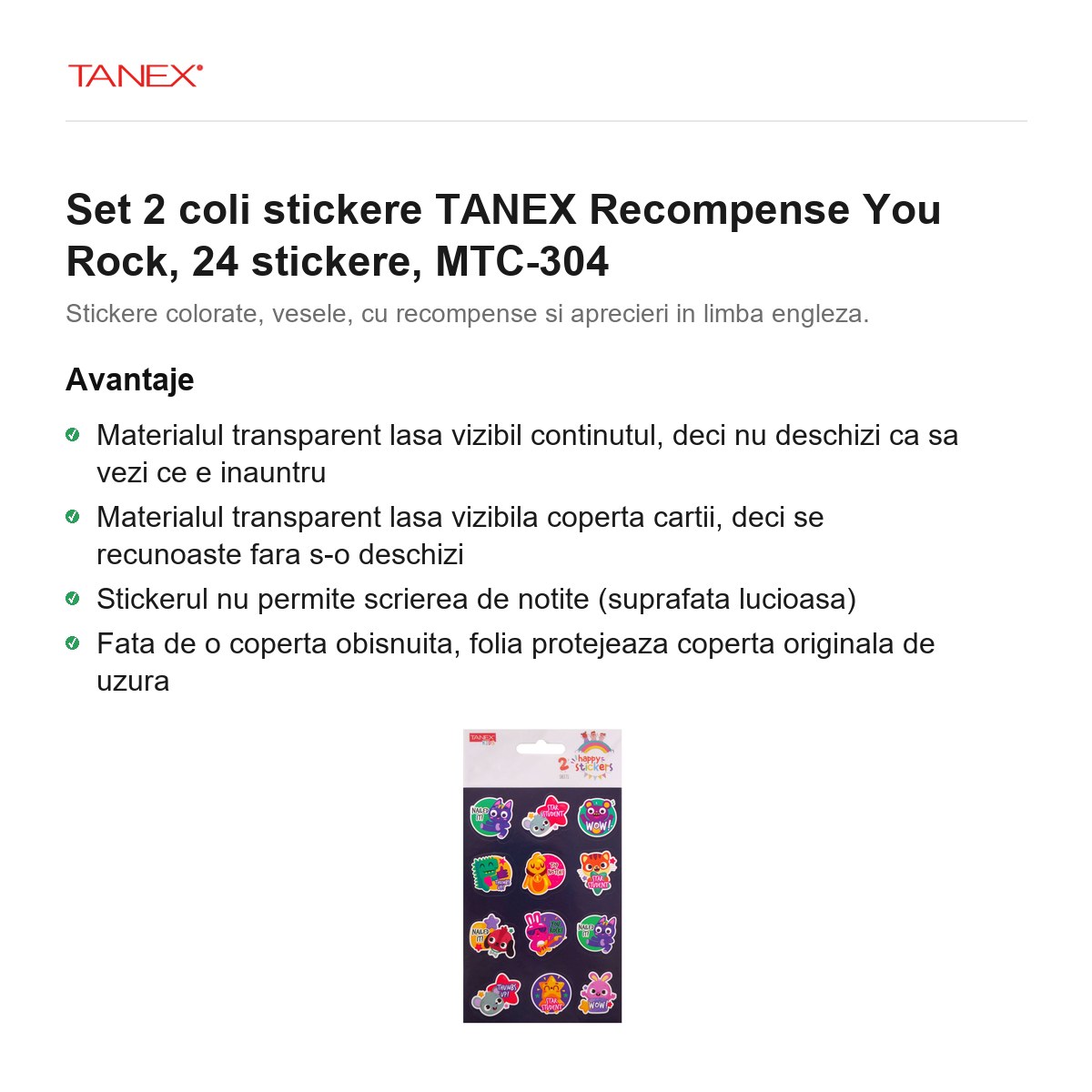 Set 2 coli stickere TANEX Recompense You Rock, 24 stickere, MTC-304 [1]