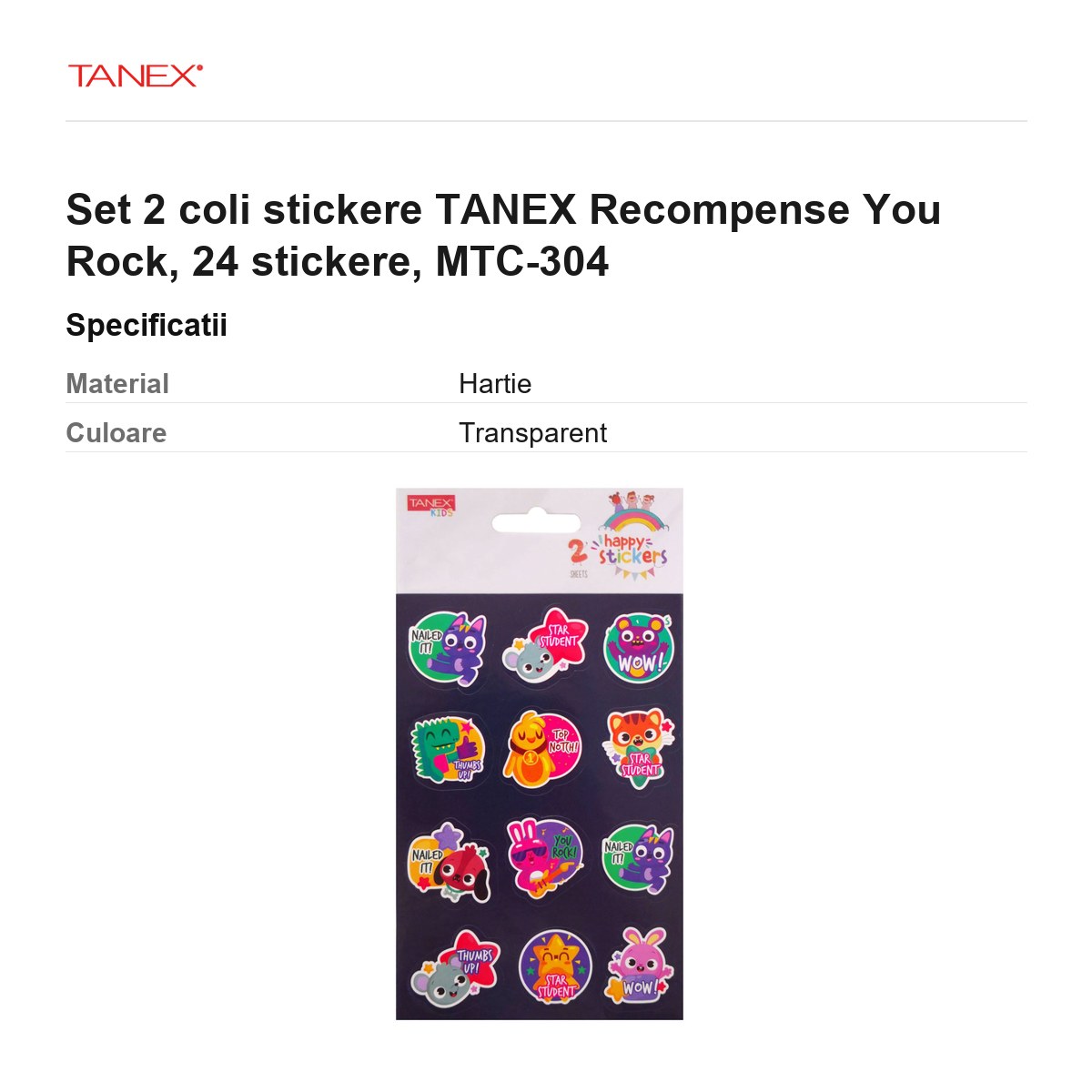 Set 2 coli stickere TANEX Recompense You Rock, 24 stickere, MTC-304 [2]
