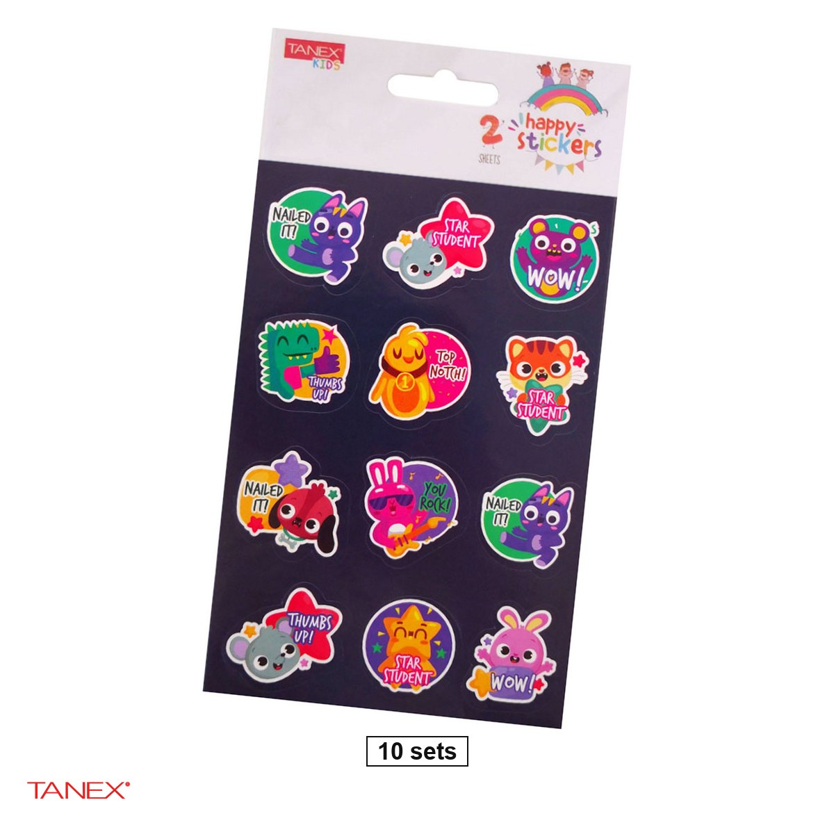 Stickere - Set 10 pachete stickere TANEX Recompense You Rock, cate 2 coli cu 12 stickere, MTC-304