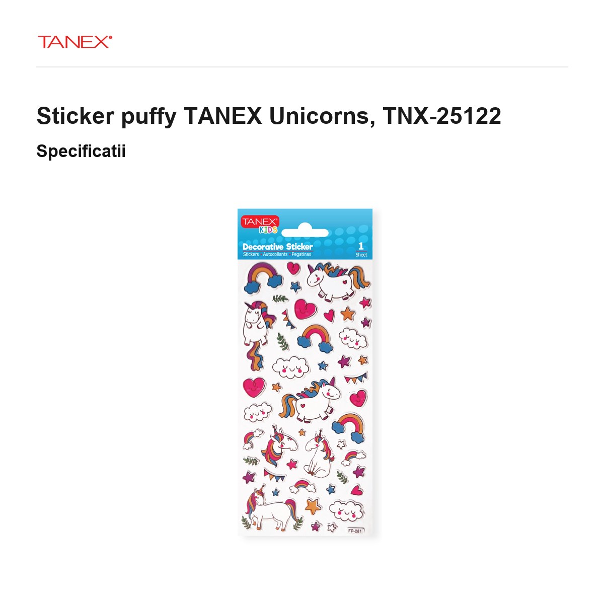 Sticker puffy TANEX Unicorns, TNX-25122 [2]