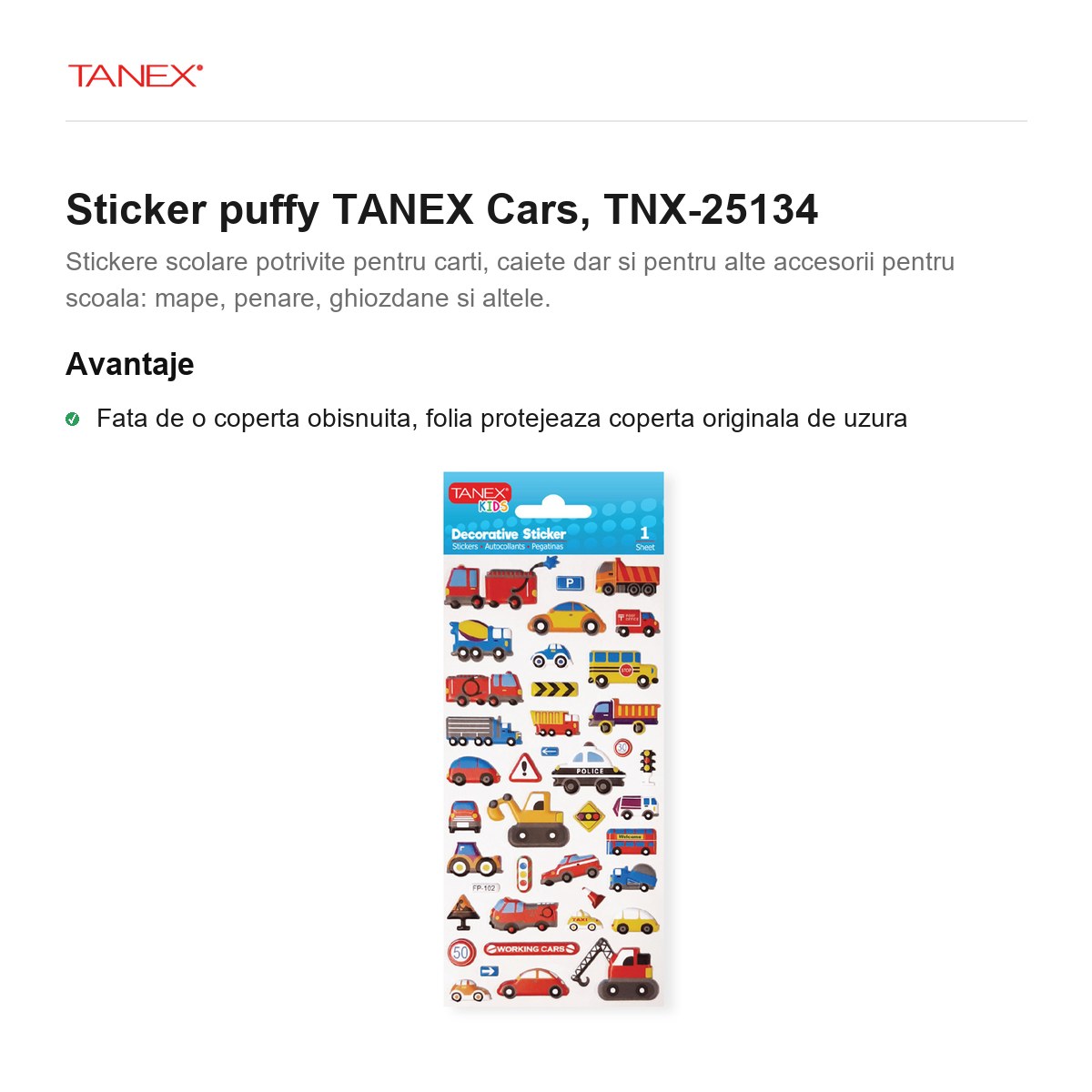 Sticker puffy TANEX Cars, TNX-25134 [1]