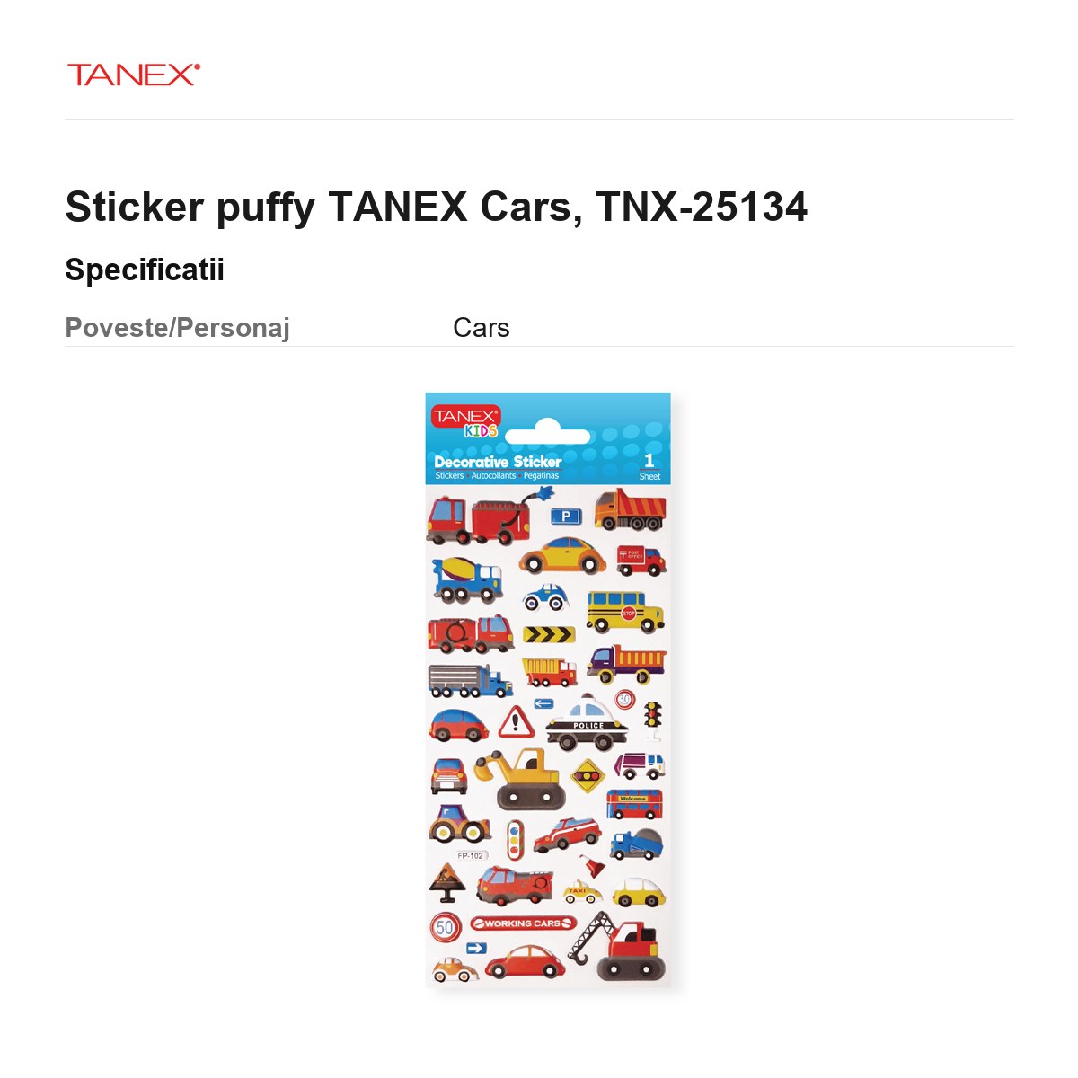Sticker puffy TANEX Cars, TNX-25134 [2]