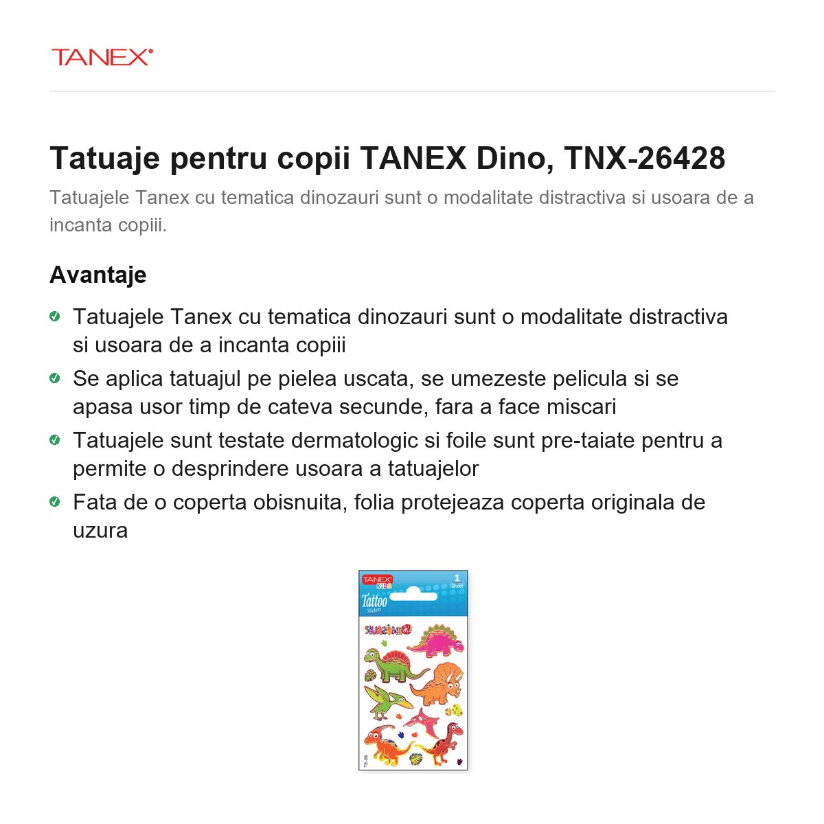 Tatuaje pentru copii TANEX Dino, TNX-26428 [1]