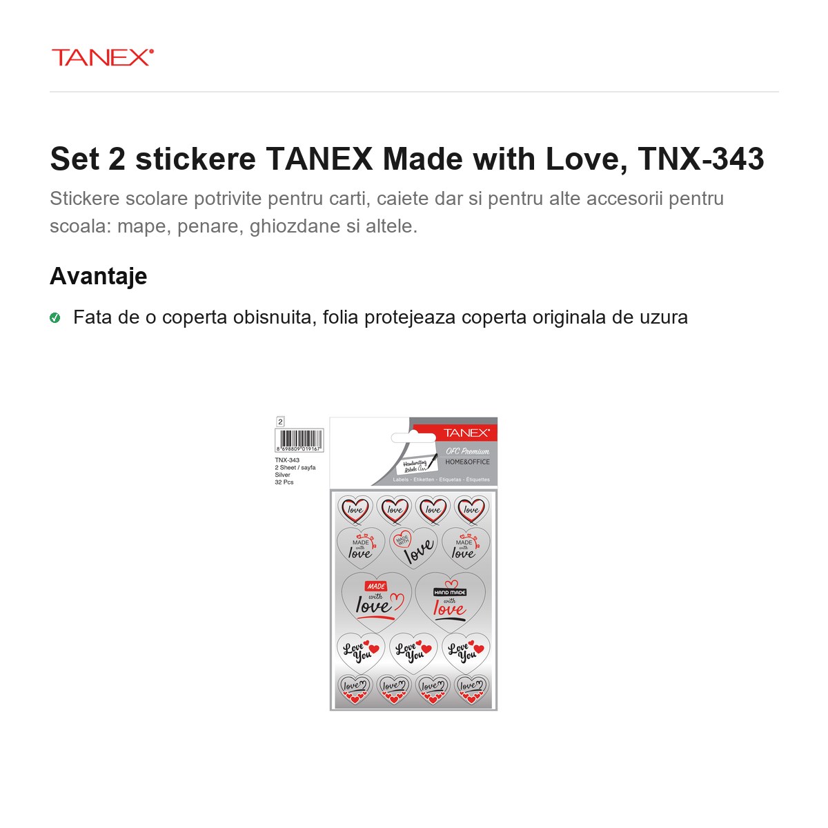Set 2 stickere TANEX Made with Love, TNX-343 [1]