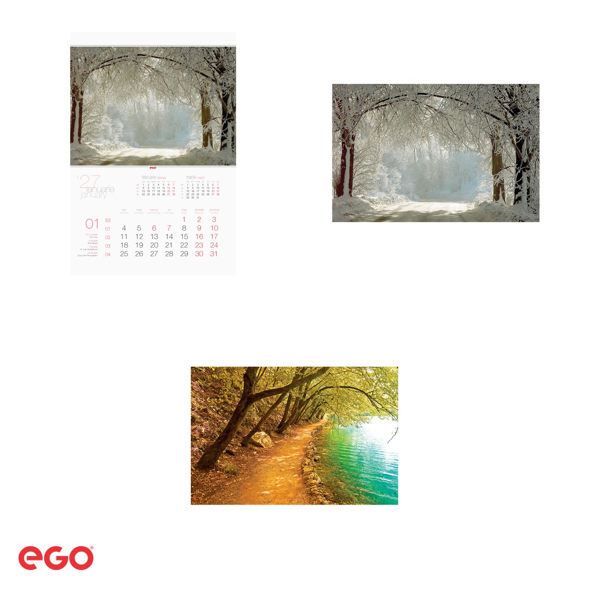 Calendar de perete Ego Alei, 13 file, 31.4x46 cm, cu spira metalica [3]