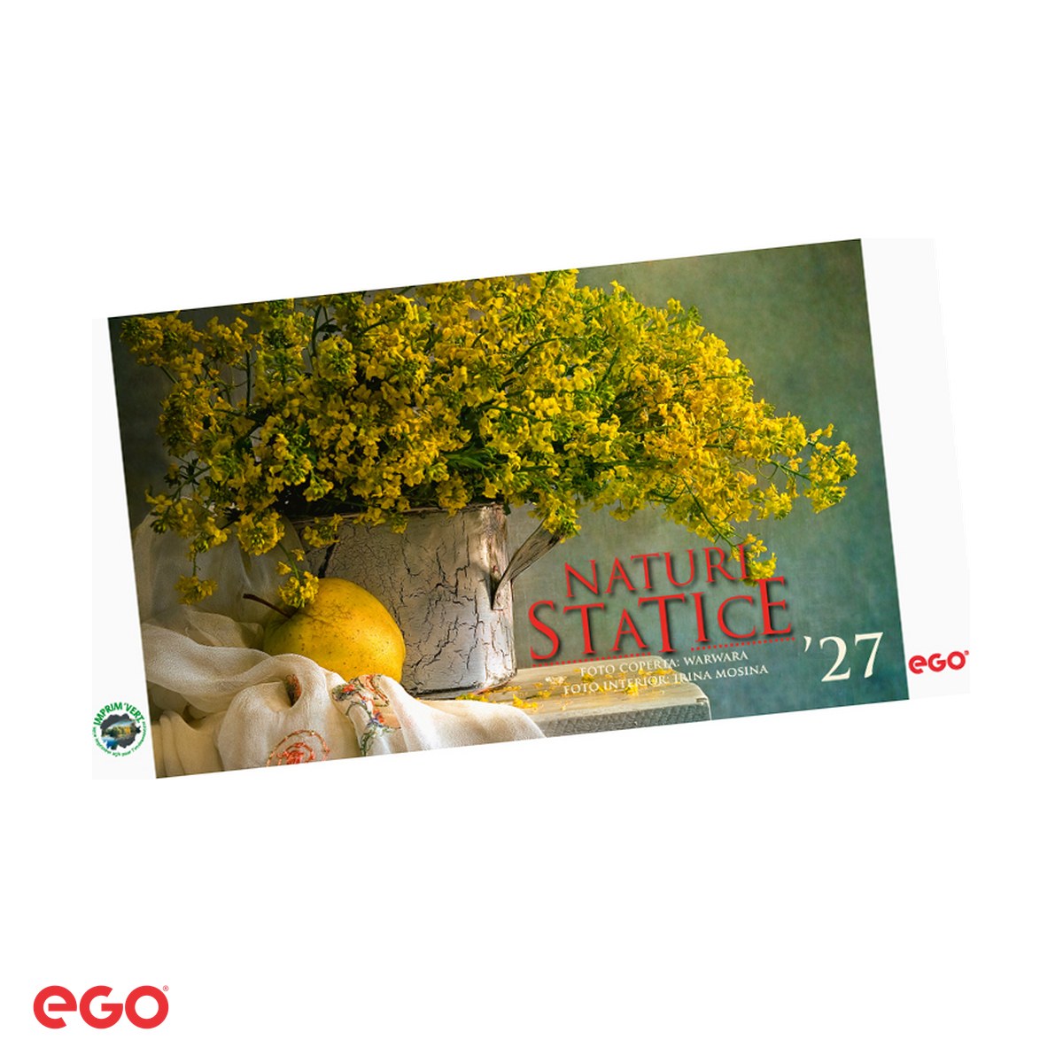Calendare - Calendar de birou Ego Naturi Statice, 13 file, 20x10 cm, cu spira metalica