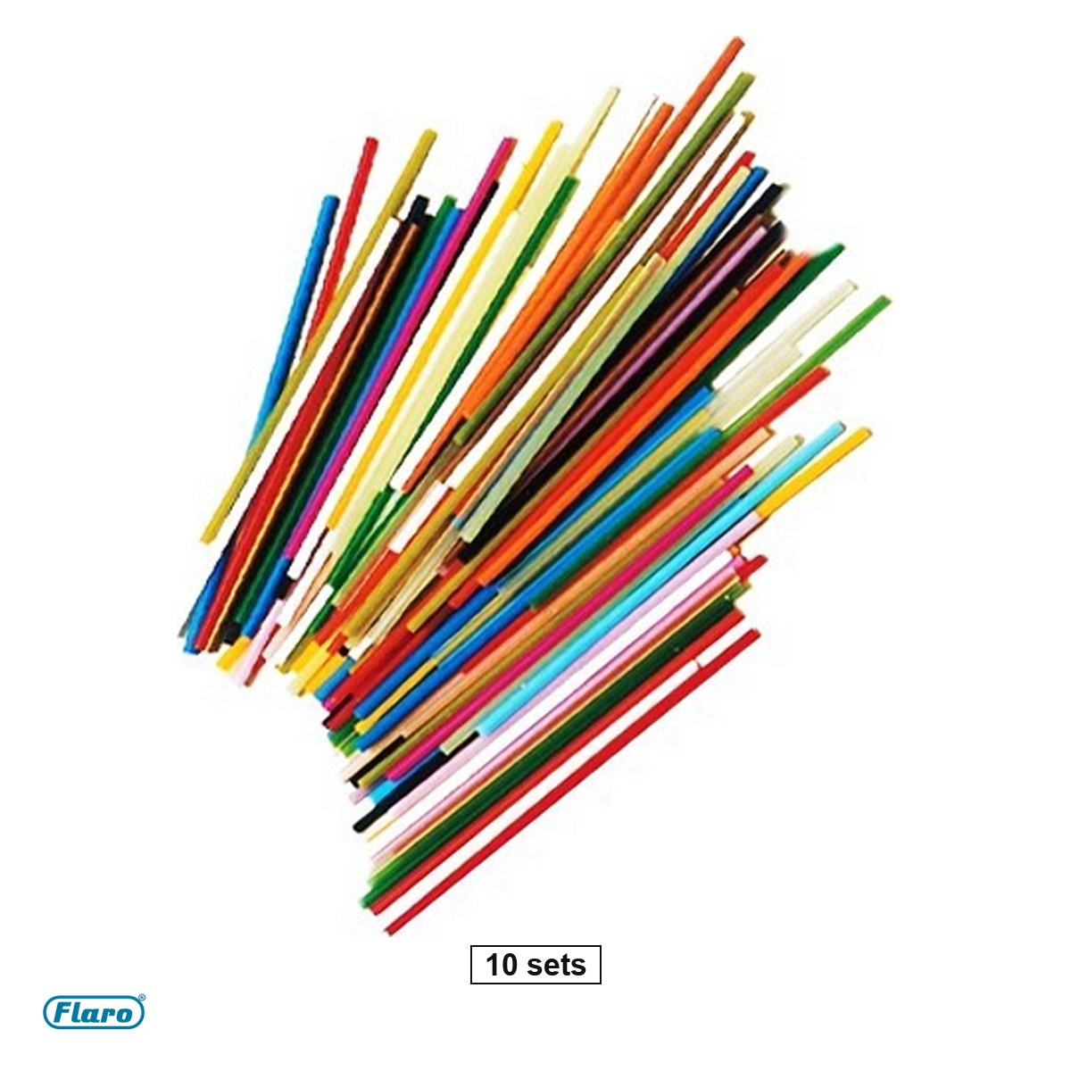 Numaratori, socotitori si abac-uri - Set 10 pachete cu cate 100 betisoare scolare Flaro, din plastic, colorate
