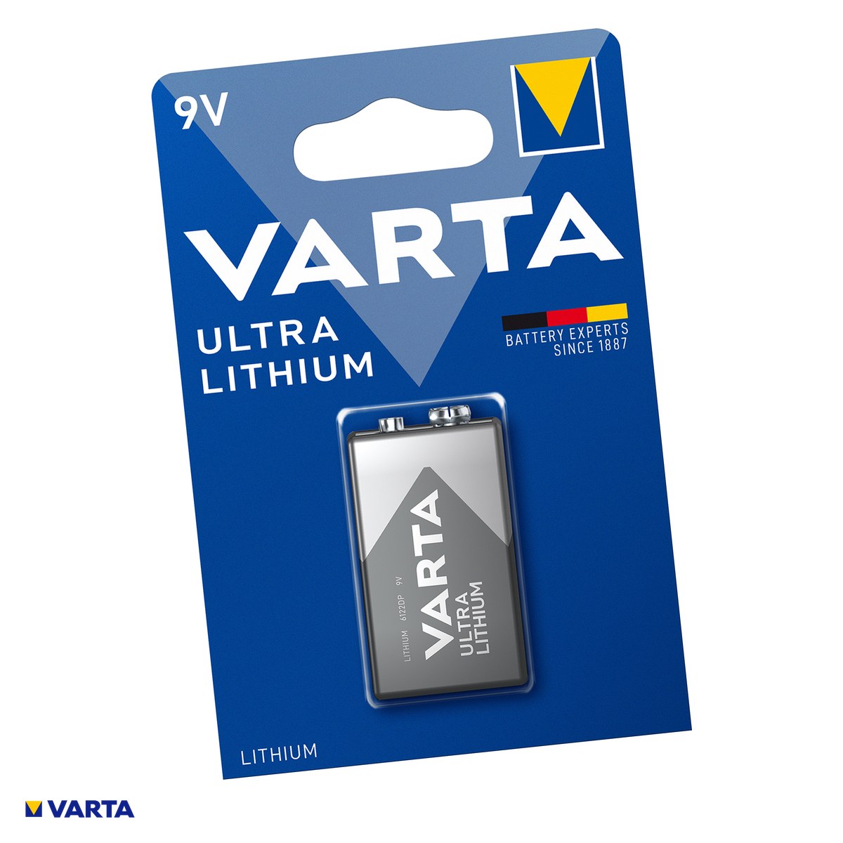 Baterii Litiu - Baterie litiu VARTA Ultra Lithium 9V tip 6122, 9 V, 1150 mAh, 49 x 26.5 x 17.5 mm, in blister
